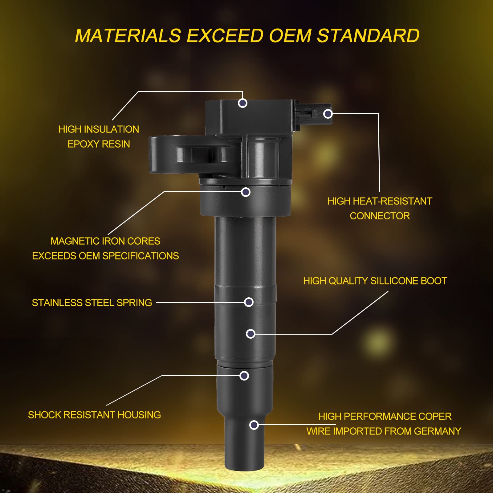 Partselect 6Pcs Ignition Coil Pack Uf-546 Replacement For Hyundai Sonata 2006-2010 Santa Fe 2007-2018 Kia Sedona 2006-2017 Soren