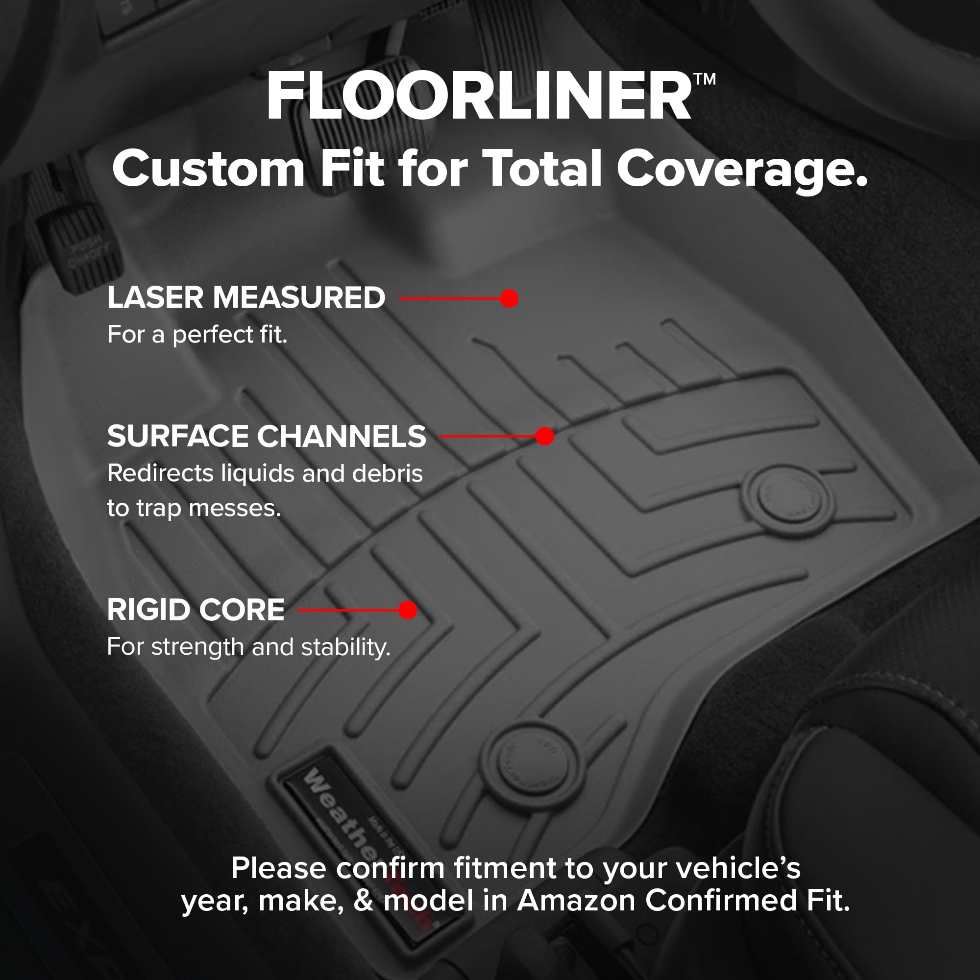 WeatherTech Custom Fit FloorLiners for Ford F-150 (SuperCrew, Bucket Seats), F-150 Lightning, F-150 Raptor - 1st & 2nd Row (4469