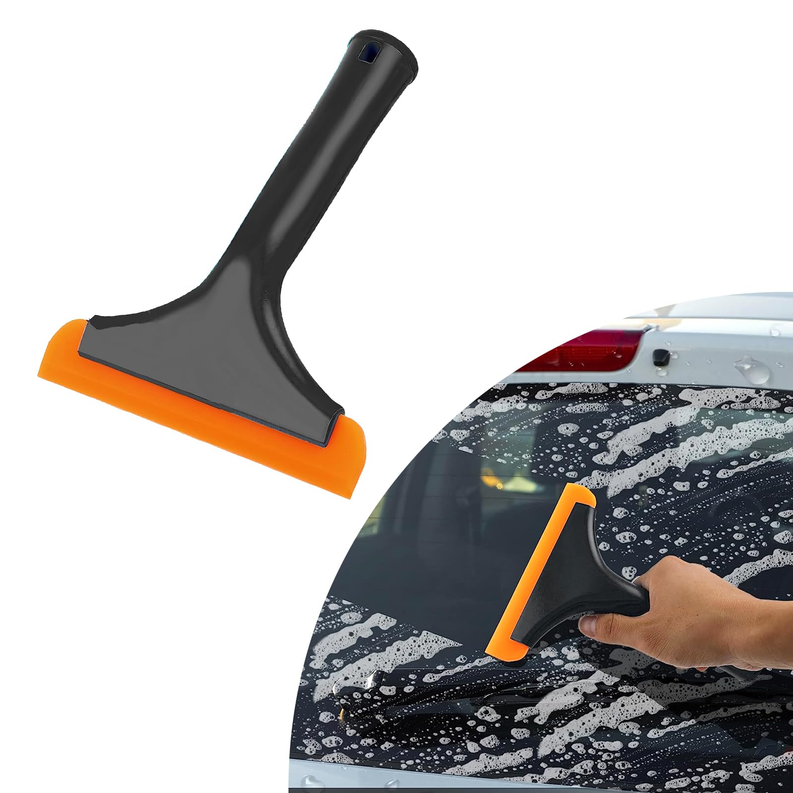 Ziciner Small Silicone Window Squeegee, Car Windshield Water Blade Squeegee, Multifunctional Auto Squeegee with 5.9 Inch Blade a