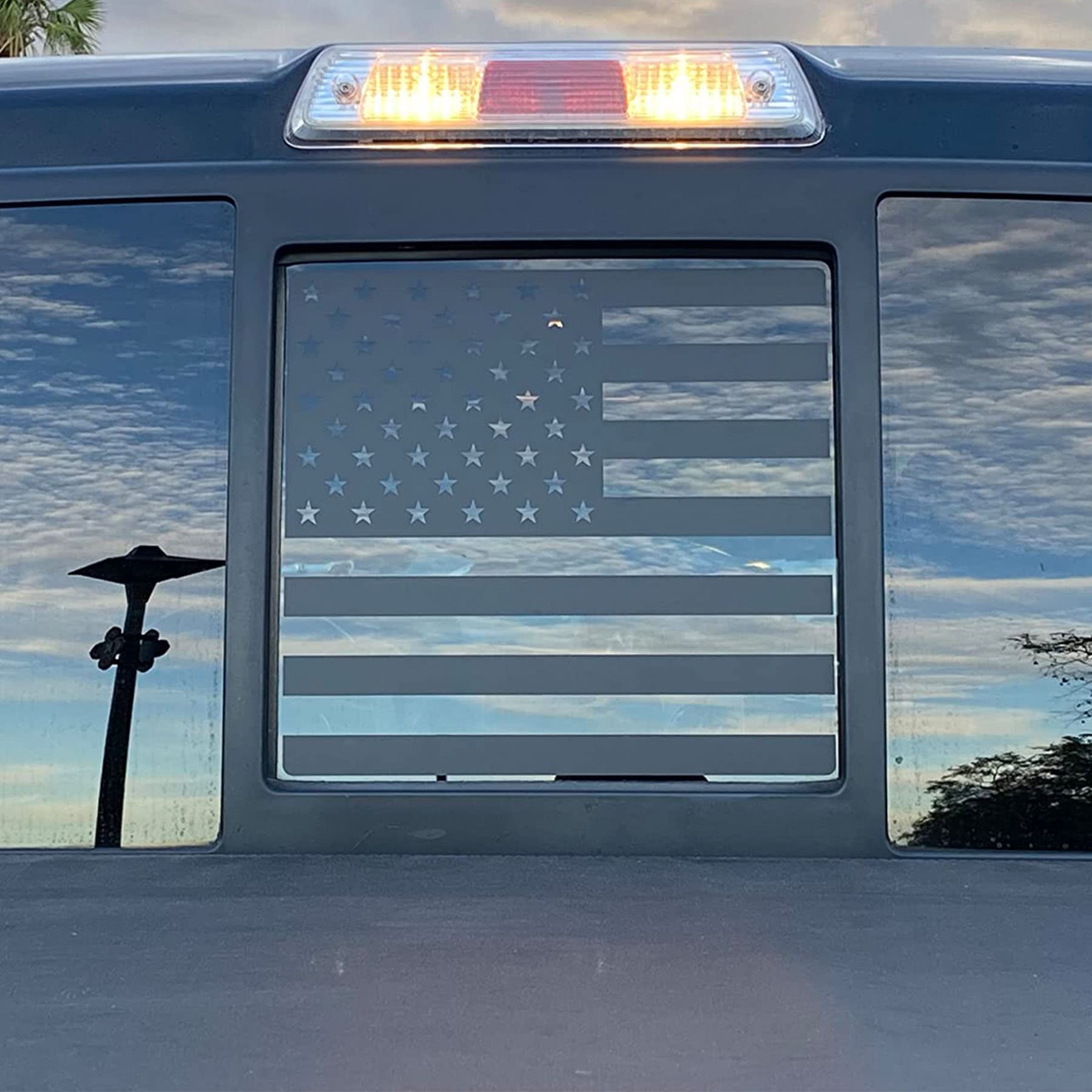 Zxiaochun Rear Middle Window American Flag Decal For Ford F150 F250 F350 2004-2011 2012 2013 2014 Back Center Sliding Window Gla