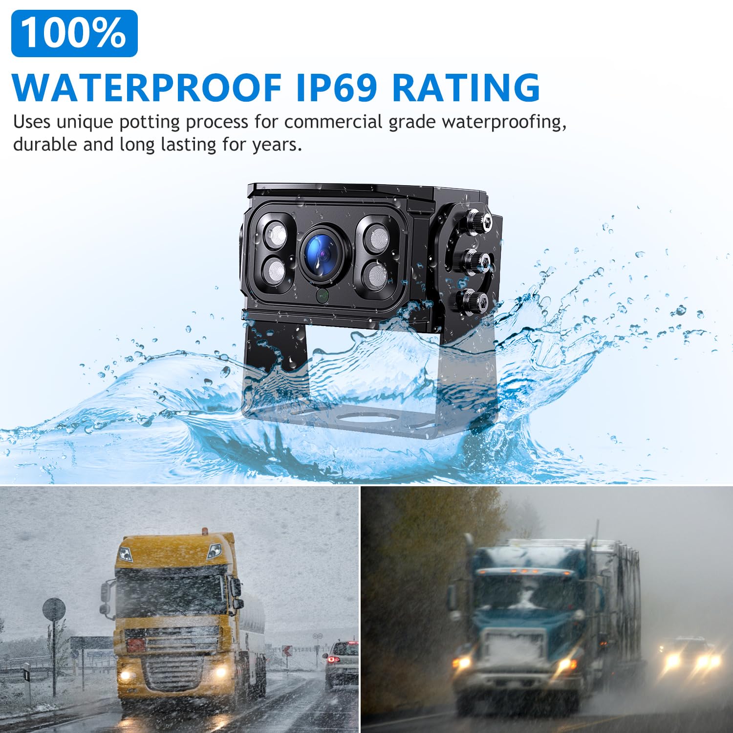 Dvknm Ultimate 9'' Ahd Ips Monitor 1080P Hd Dvr Recording Dual Split Backup Camera Complete Kit For Car Truck Rv Ip69 Waterproof