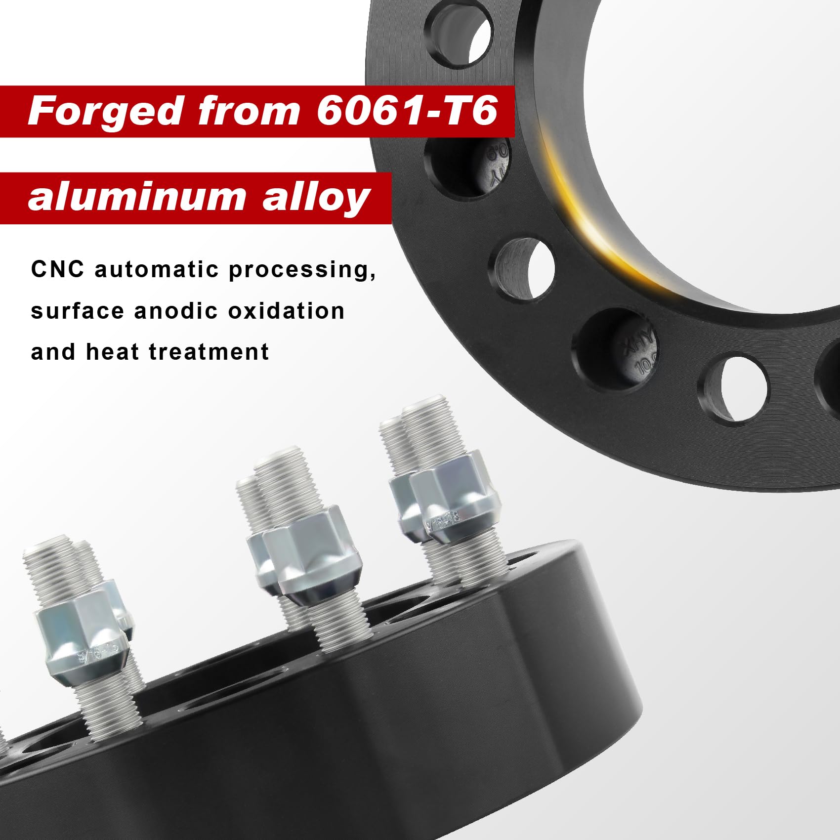 8x6.5 Wheel Spacers for 2013-2023 Ram 2500, 2012-2018 Ram 3500 with 14x1.5 Studs, 2 PCS 2 inch 8x165.1mm 8 Lug Forged Wheel Spac