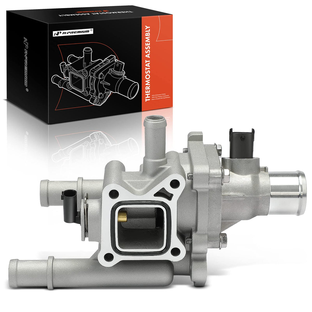 A-Premium - Full Aluminum Coolant Thermostat and Housing Assembly with Sensor - Compatible with Chevy Cruze, Limited, Trax, Soni