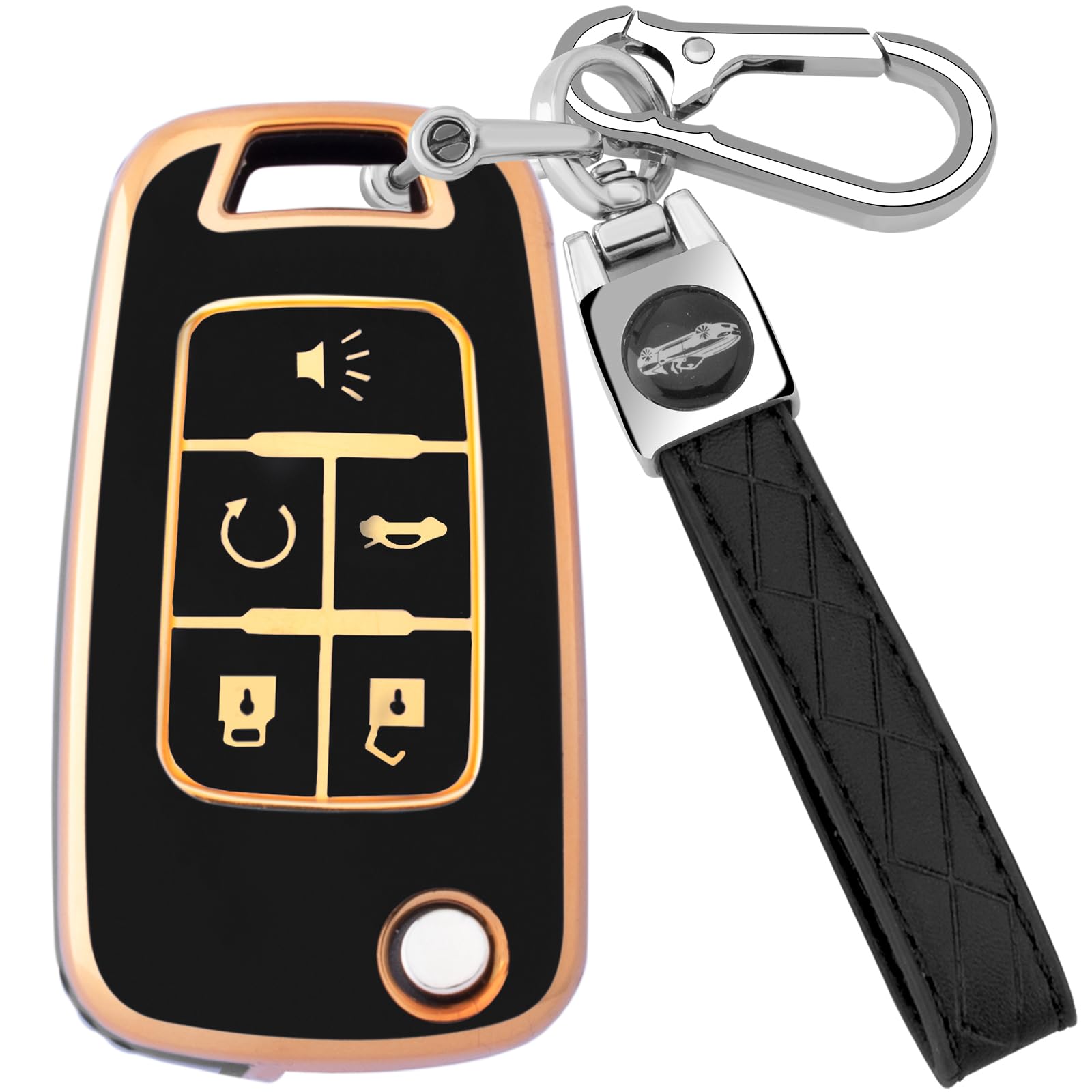 XIYANG TRADE for Chevy Key Fob Cover with Keychain, Soft TPU Key Case Shell Full Protection for Camaro Cruze Equinox Malibu Impa