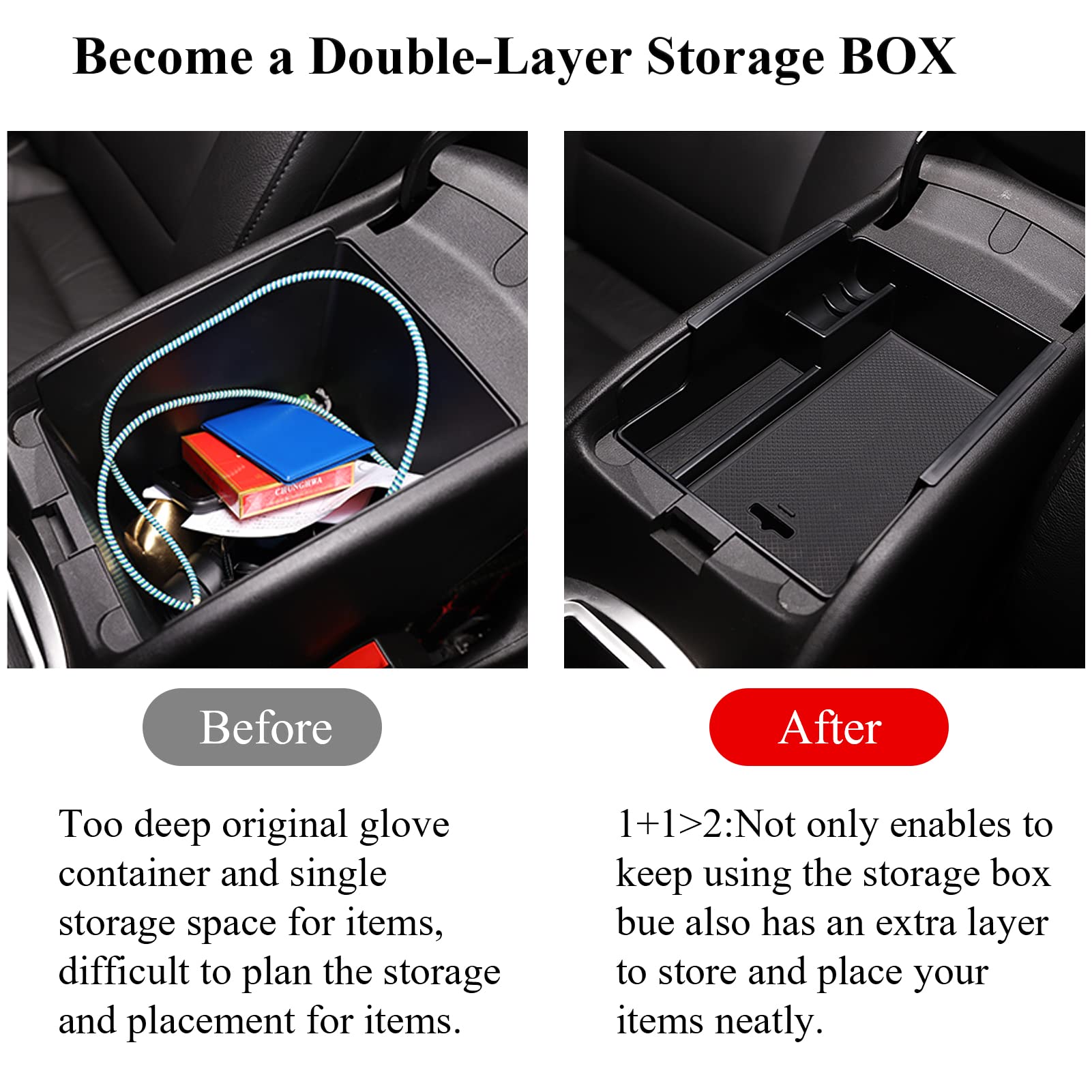 TTCR-II Center Console Organizer Tray for Chevy Malibu 2016-2025, Durable Design, Perfect Fit for Models 2016-2025