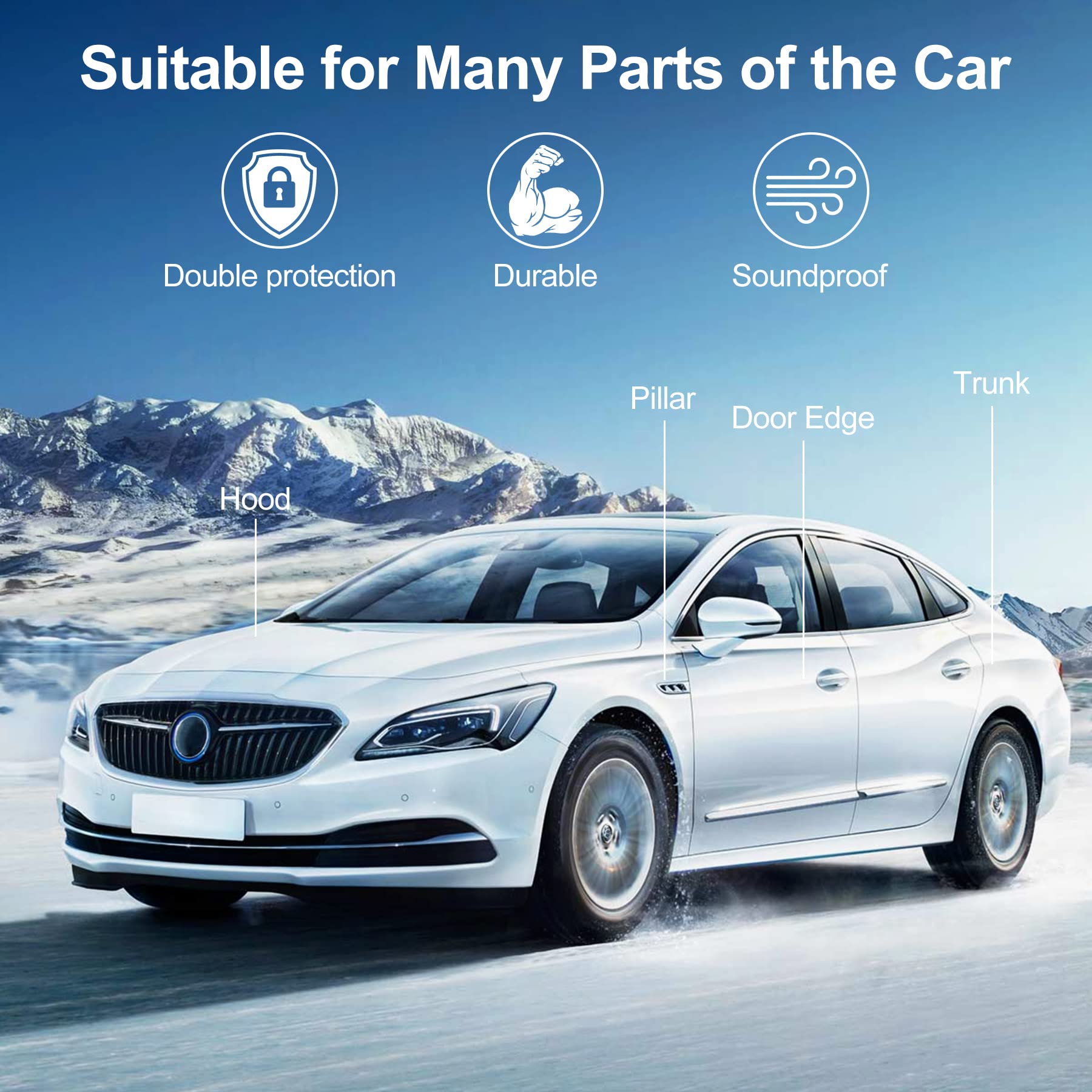 Automotive Door Weather Stripping 10Ft Car Door Rubber Edge Trim Seal Strip Gasket with Top Bulb Easy to Install for Car Bus Cam