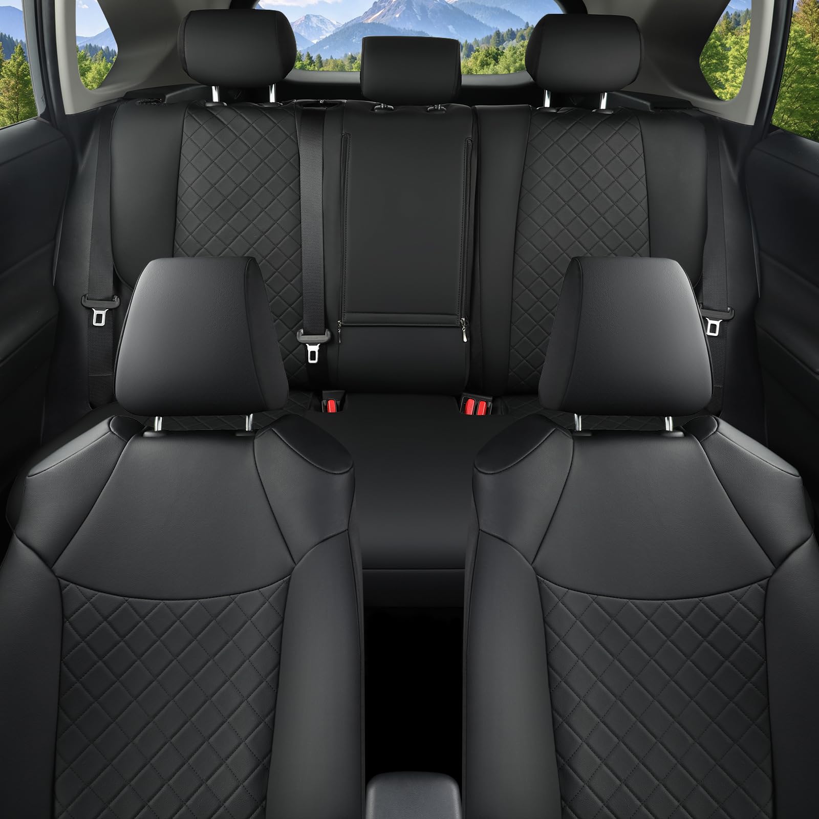 GIANT PANDA Full Set Car Seat Covers Custom Fit for Toyota Rav4 Hybrid SE/XSE 2019 2020 2021 2022 2023 2024 2025 Rav 4,Prime SE,