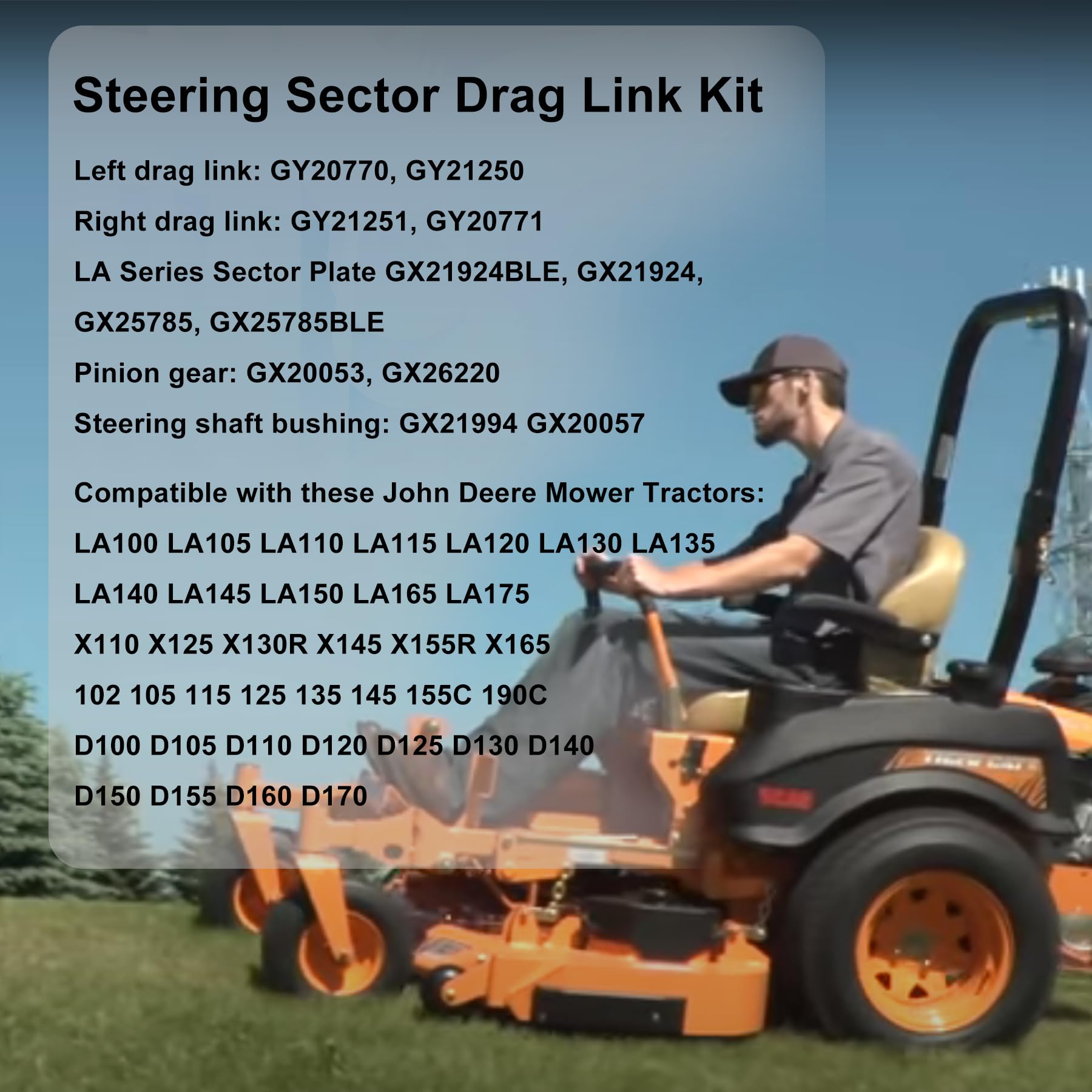 Hqpasfy Steering Sector Drag Link Kit Compatible With John Deere La100 La105 La110 La115 La120 La130 La135 & More Replaces# Gx21
