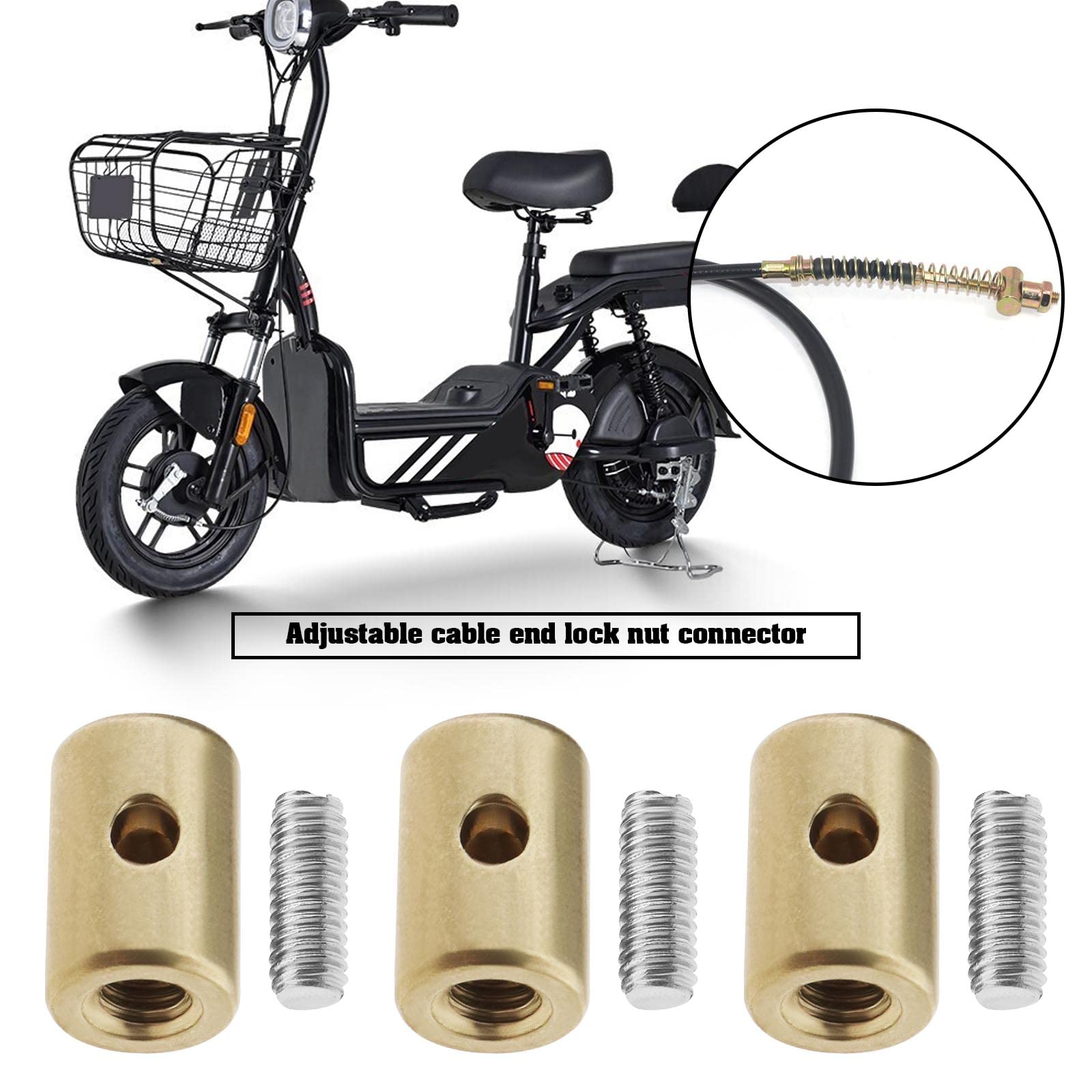 Emagtech 10Pcs Brake Cable Nipple Screws Replacement Motorcycle Solderless Throttle Cable Nipple Accessories For Car Motorcycle Bicycle Metal