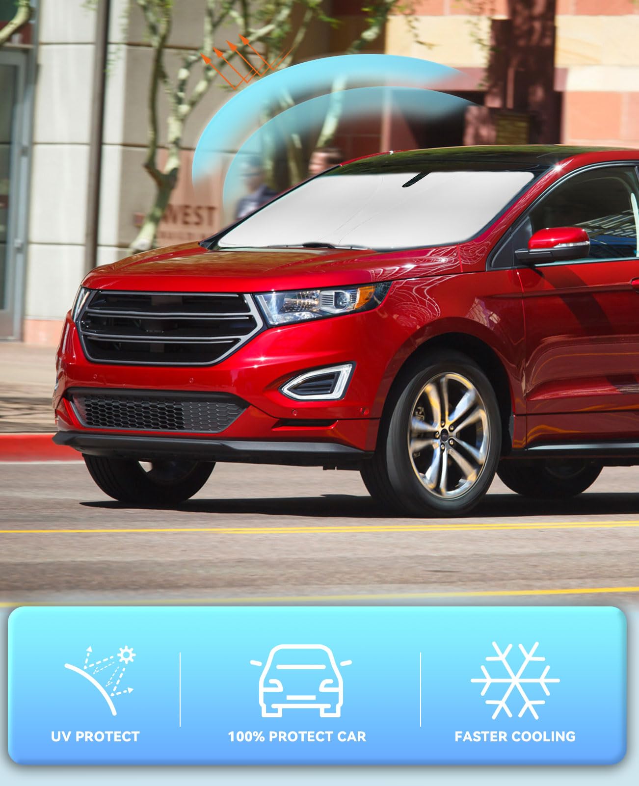 Windshield Sun Shade Car Sunshade For 2007-2013 2014 Ford Edge Accessories Windshield Sun Visor Cover For Edge Front Window Shie