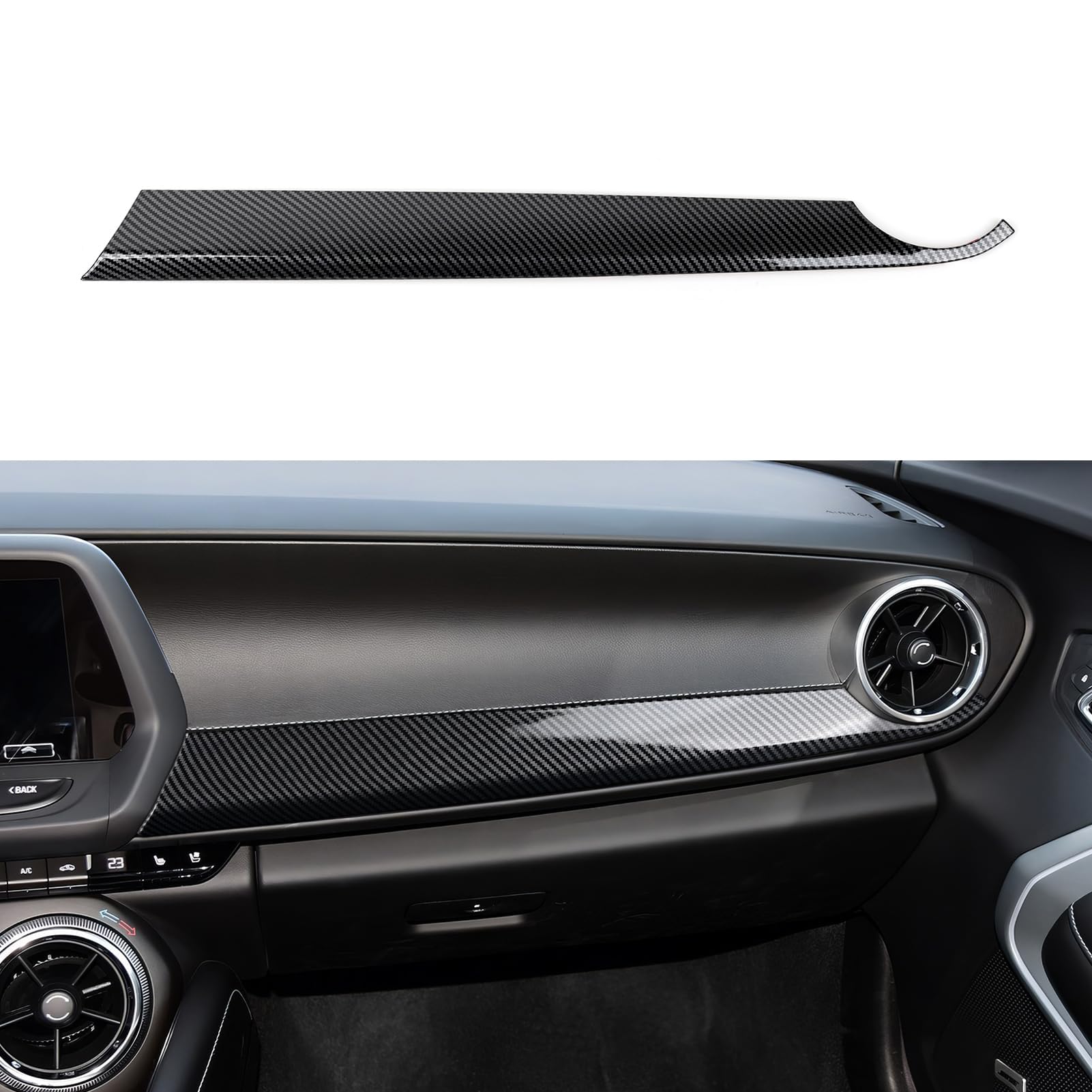 Car Sticker ABS Carbon Fiber Copilot Dashboard Panel Decal Interior Trim Cover for Chevrolet Camaro 2016 2017 2018 2019 2020 202