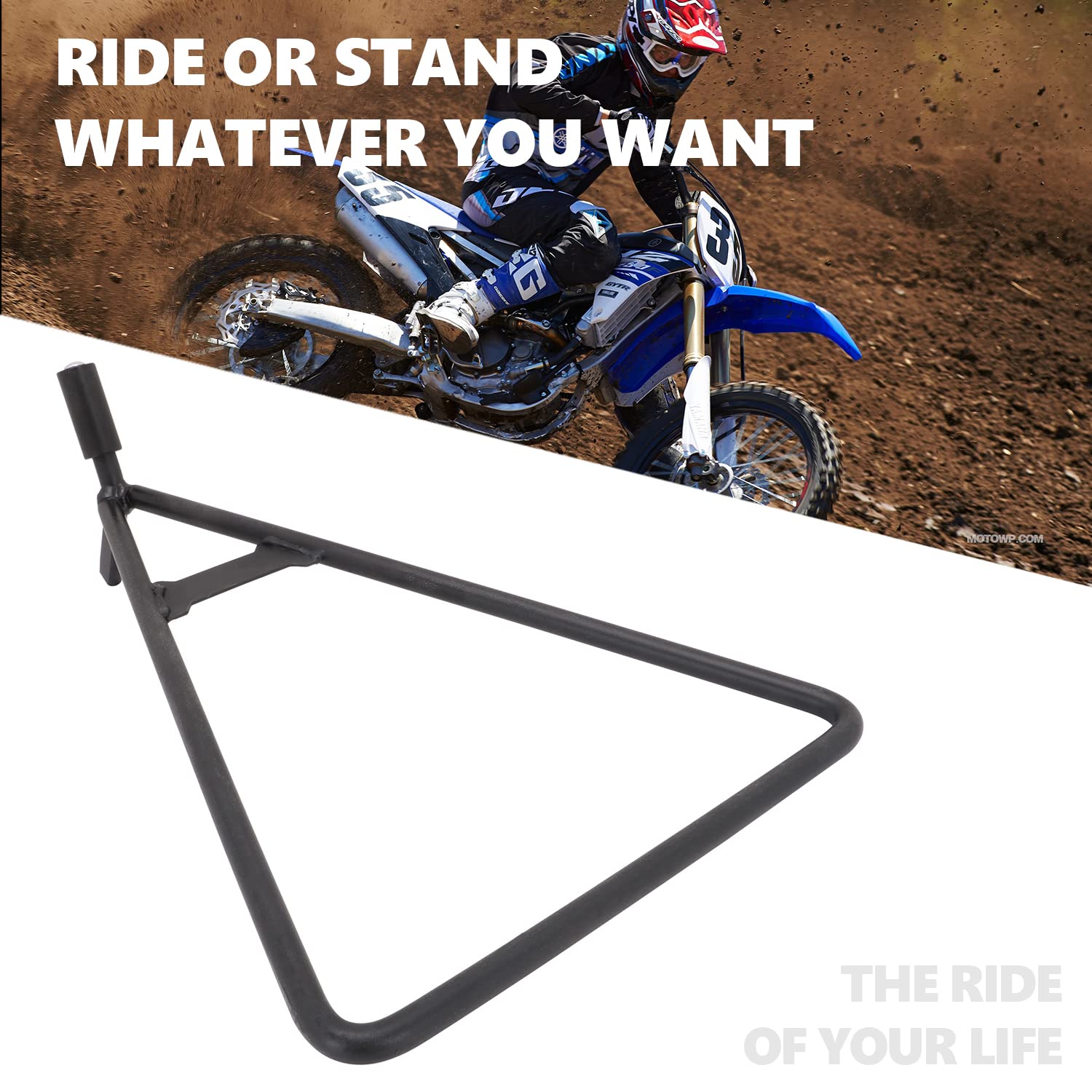 Anxin Motorcycle Triangle Stand Dirt Bike Stand Kickstand Universal For 80-500Cc Supermoto Motocross Enduro Pit Bike - Black