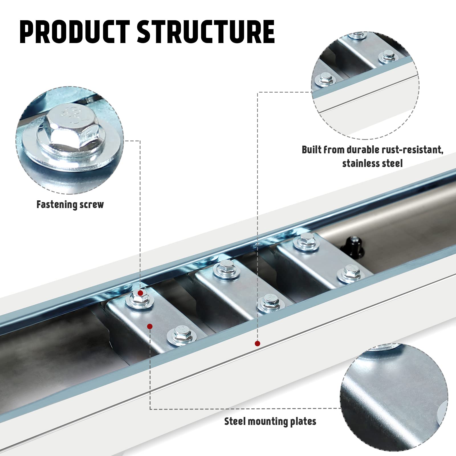 PZ 6'' Running Boards for 2015-2024 Ford F-150 SuperCrew Cab 4-Door 2017-2024 Ford F250 F350 Super Duty Crew Cab Mirror Stainles