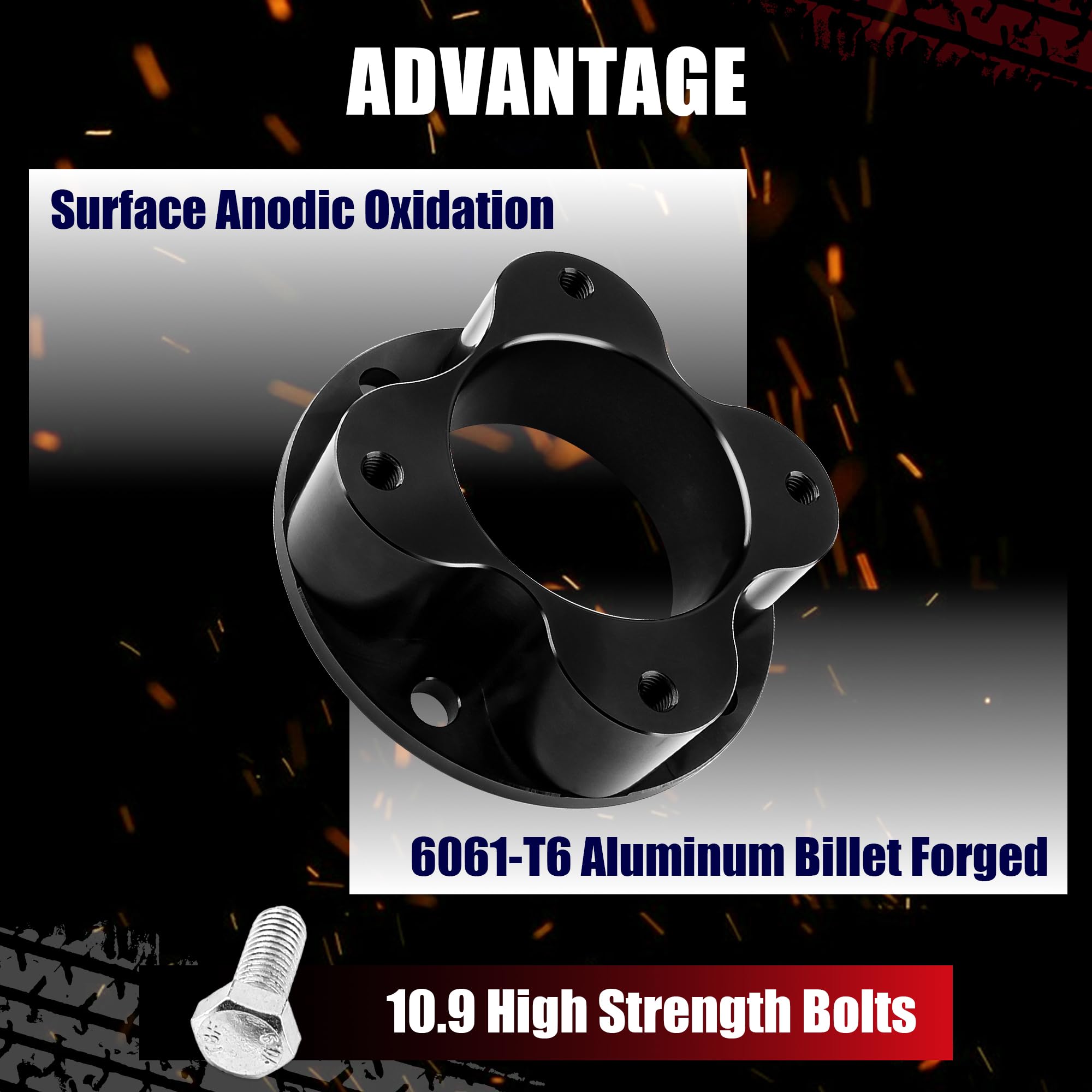 Flycle 3'' Leveling Lift Kit, 3'' Front Leveling Kit Forged Front Strut Spacers For 2024 Tacoma 4 Runner