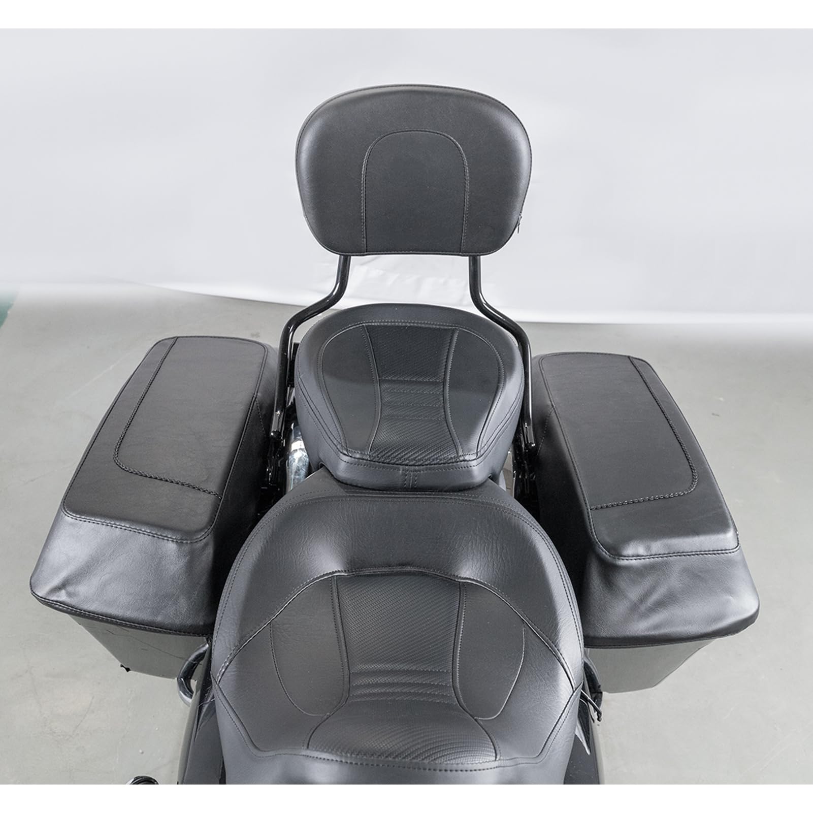 Mofun Pu Leather Saddlebag Speaker Lid Bra Protective Cover Compatible With 1993-2013 Harley Touring Road King Electra Road Street Glide