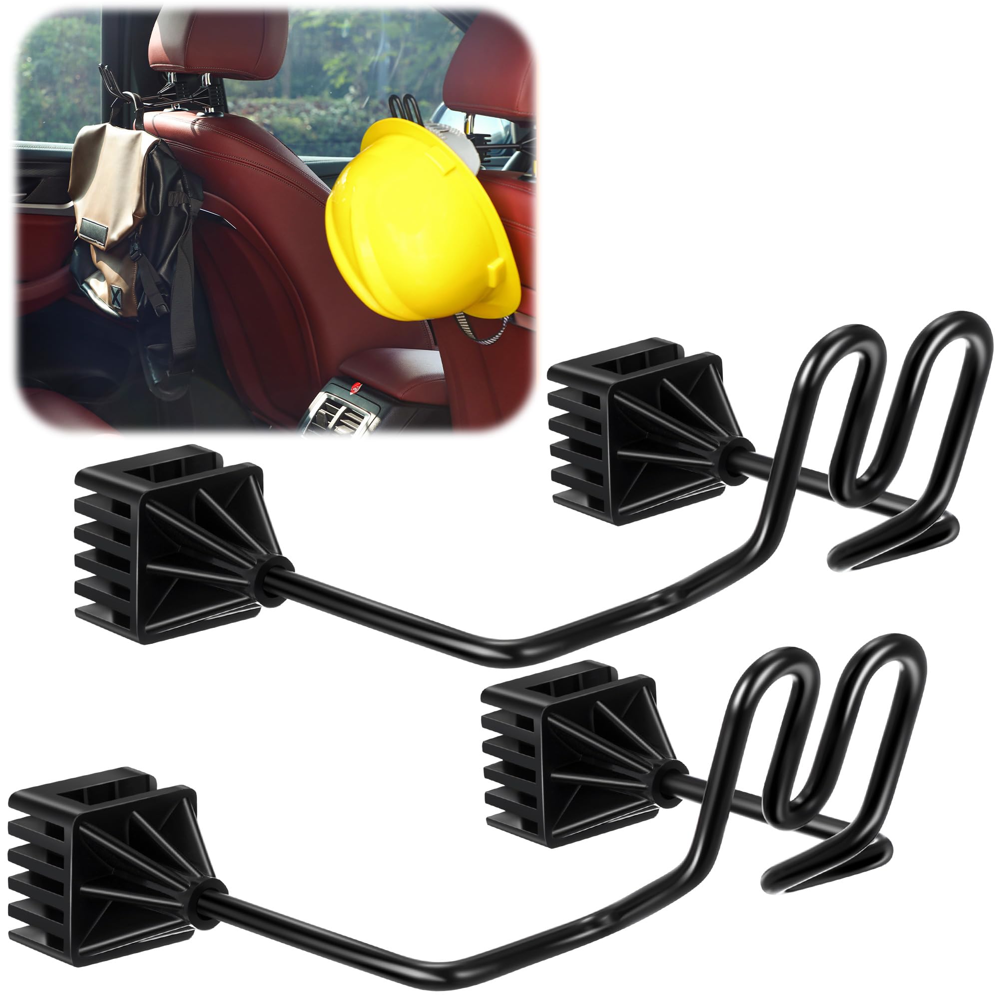 Feekoon 2 Pcs Hard Hat Holder For Truck Car Seat, Car Hat Holder For Truck Suv Car, Caps Clothes Cowboy Hat Holder Car Accessori