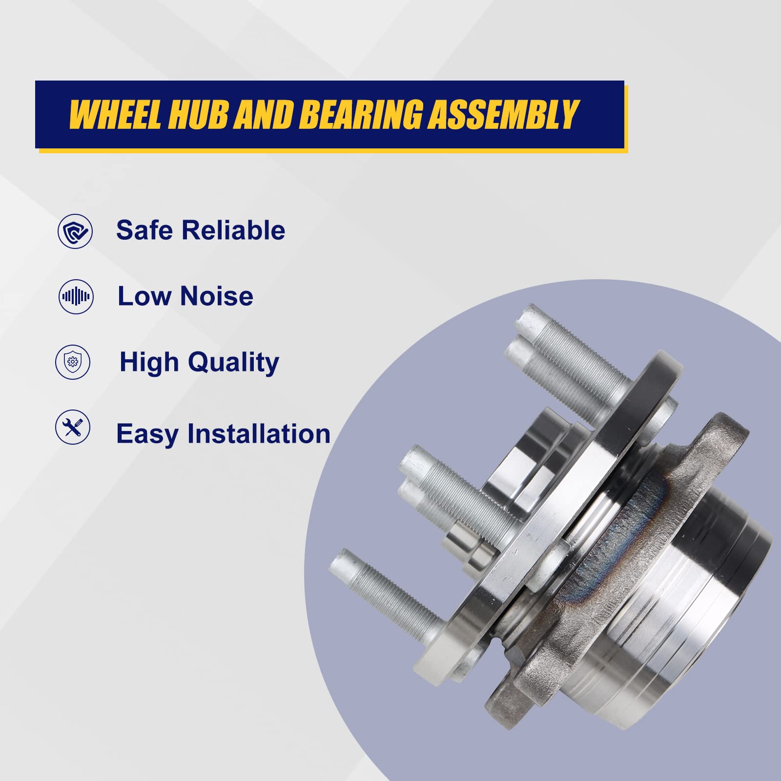 Kusatec 512460 Front/Rear Wheel Bearing And Hub Assembly Fit For Ford Explorer 2011-2018, Ford Police Interceptor Utility 2013-2