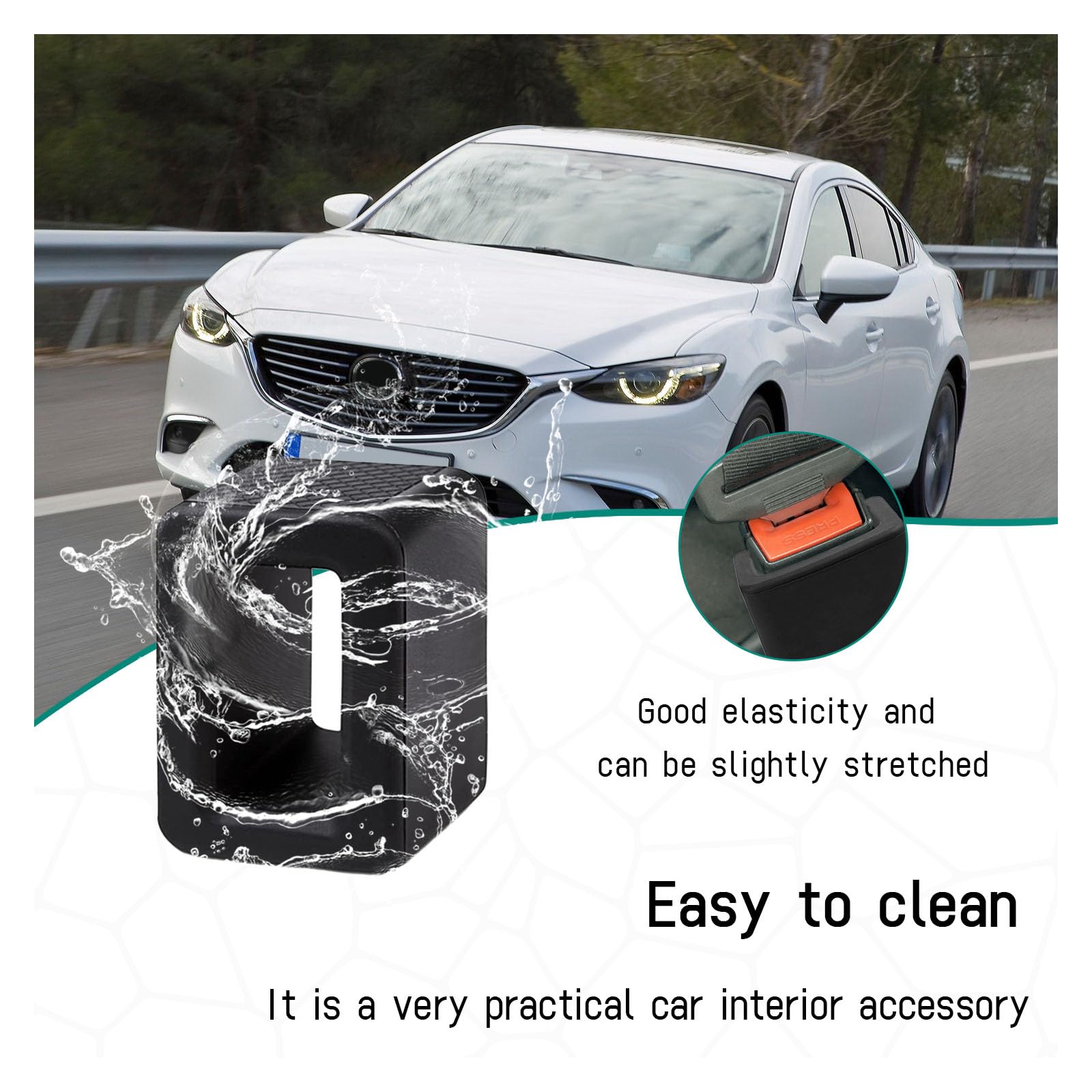 Augeny 2PCS Seat Belt Buckle Holder, Silicone Auto Rear Seatbelt Buckle Booster to Makes Receptacle Stand Upright for Easy Acces