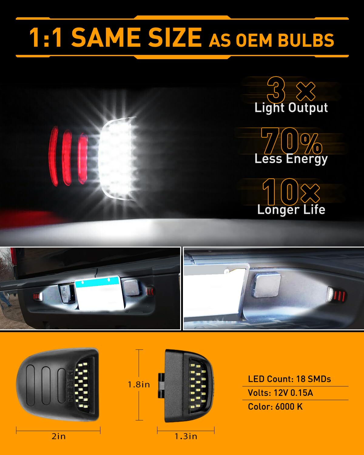 Lesauce Red Oled Neon Tube Led License Plate Lights Tag Lights Assembly Replacement For Chevy Silverado Gmc Sierra 1500 2500 350