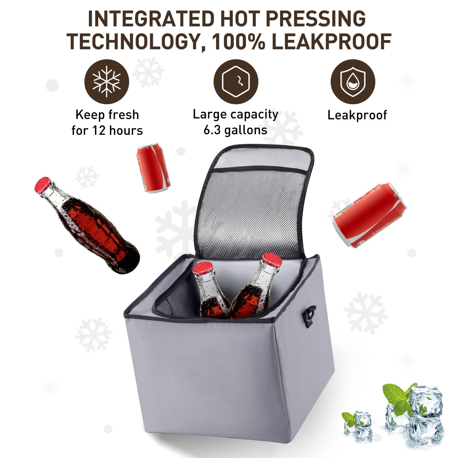 Hiraliy 4 In 1 Car Trunk Storage Organizer, Multi Compartment Collapsible Trunk Storage Box With Leakproof Insulated Bag For Car