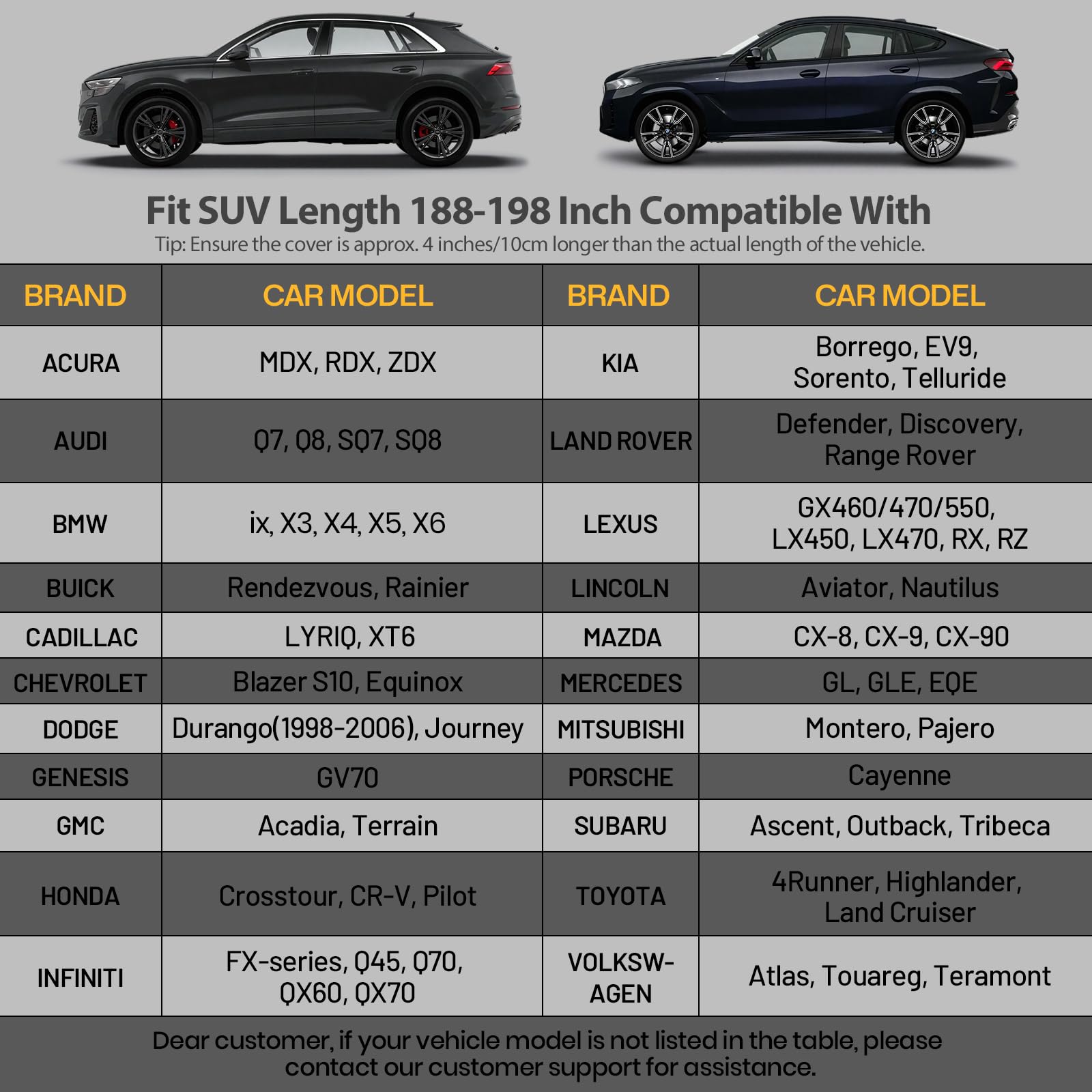 Favoto Car Cover Waterproof All Weather For Automobiles, 6 Layers Heavy Duty Outdoor Sun Protection Snowproof Car Tarp, 4 Windpr