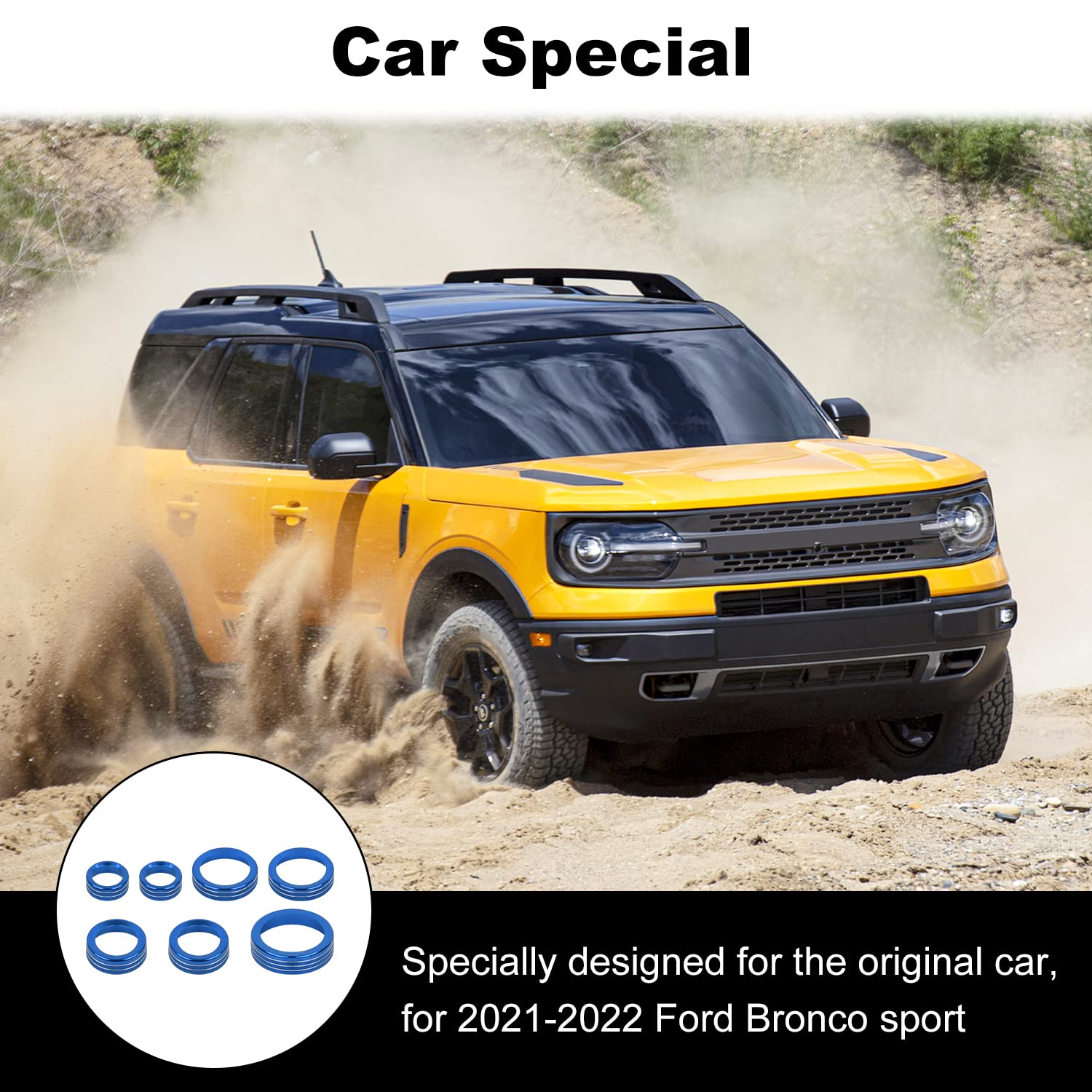 Jwwy Air Conditioner Headlight Switch Knob 4Wd Wheel Drive Trailer Gear Shift Switch Knob Cover For 2021-2025+ Ford Bronco Sport