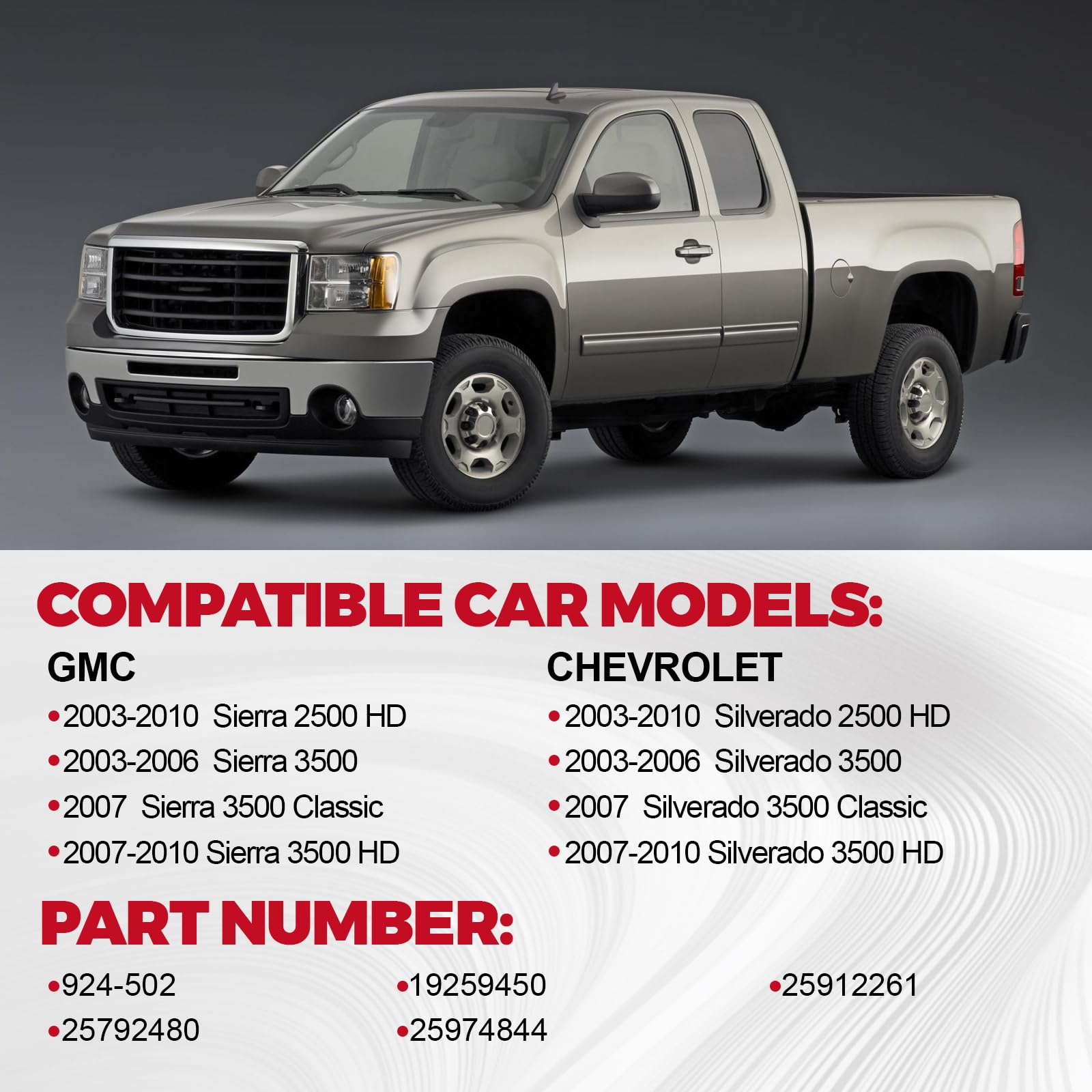 Hsbang Spare Tire Hoist Compatible with Chevy Silverado 2003-2010 GMC Sierra 2500 HD 3500 Classic 3500 3500 HD 924-502 19259450