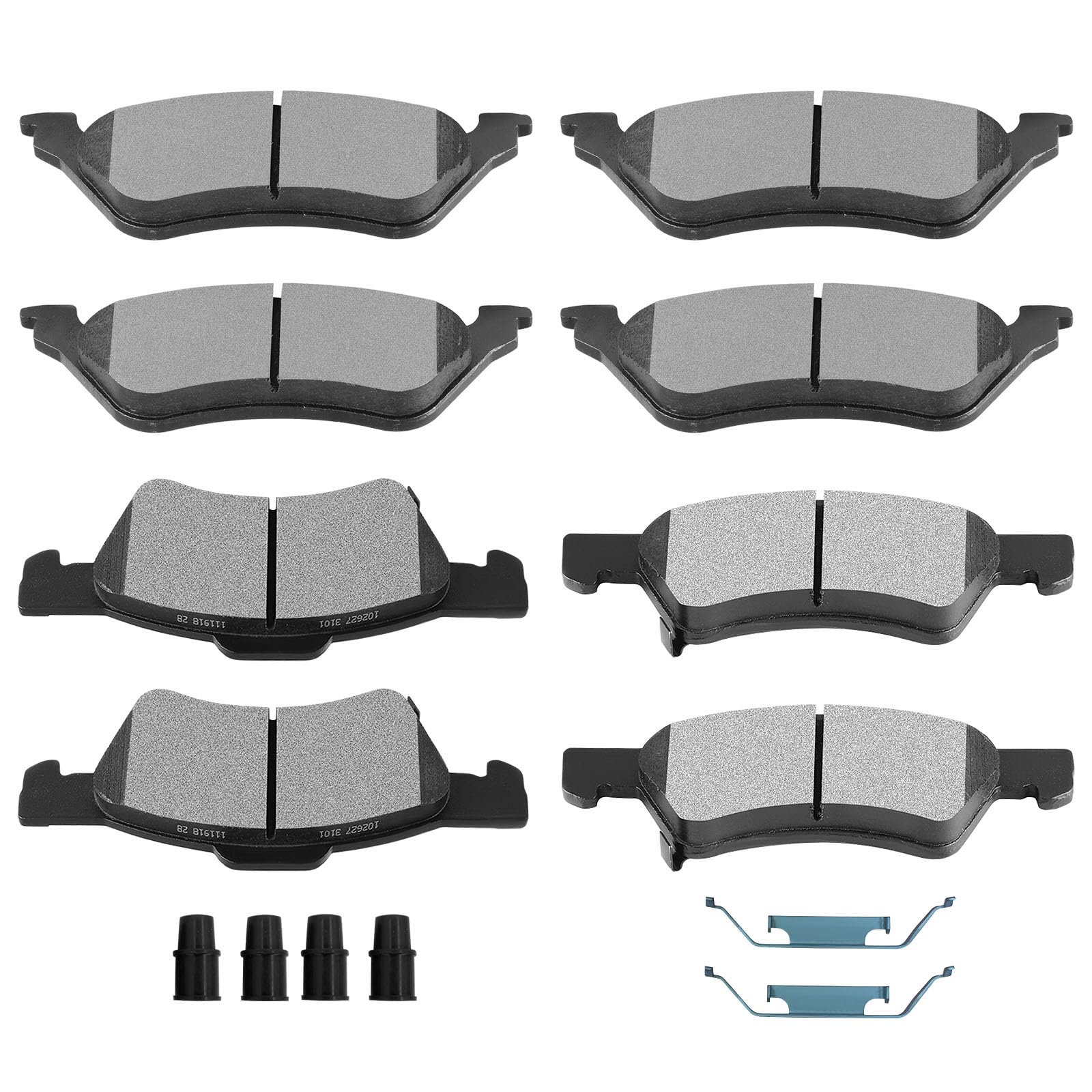 Scitoo D857 D858 Semi-Metal Brake Pads Sets - Front & Rear, Fit For Chrysler Town & Country, Dodge Caravan & Grand Caravan (2001