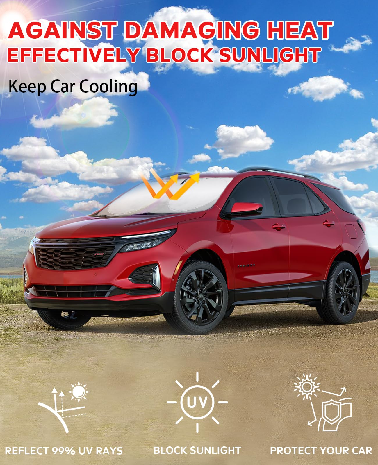 For 2022 2023 Escape Suv Sun Shade Sunshade Windshield Cover, Thicken 2-Layer Foldable Front Window Sun Visor Protector For 2020