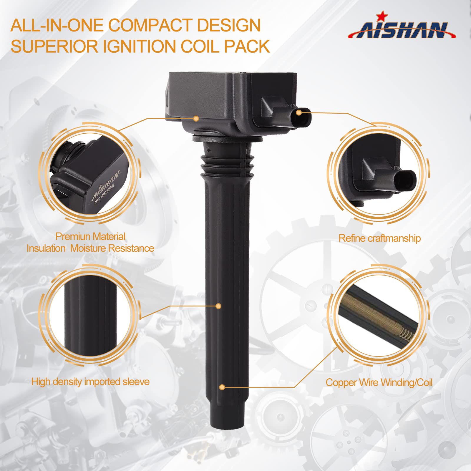 Aishan Set Of 6 Ignition Coil Pack Compatible With Avenge Charger Durango Ram 1500 Jeep Dodge Grand Cherokee Grand Caravan Chry