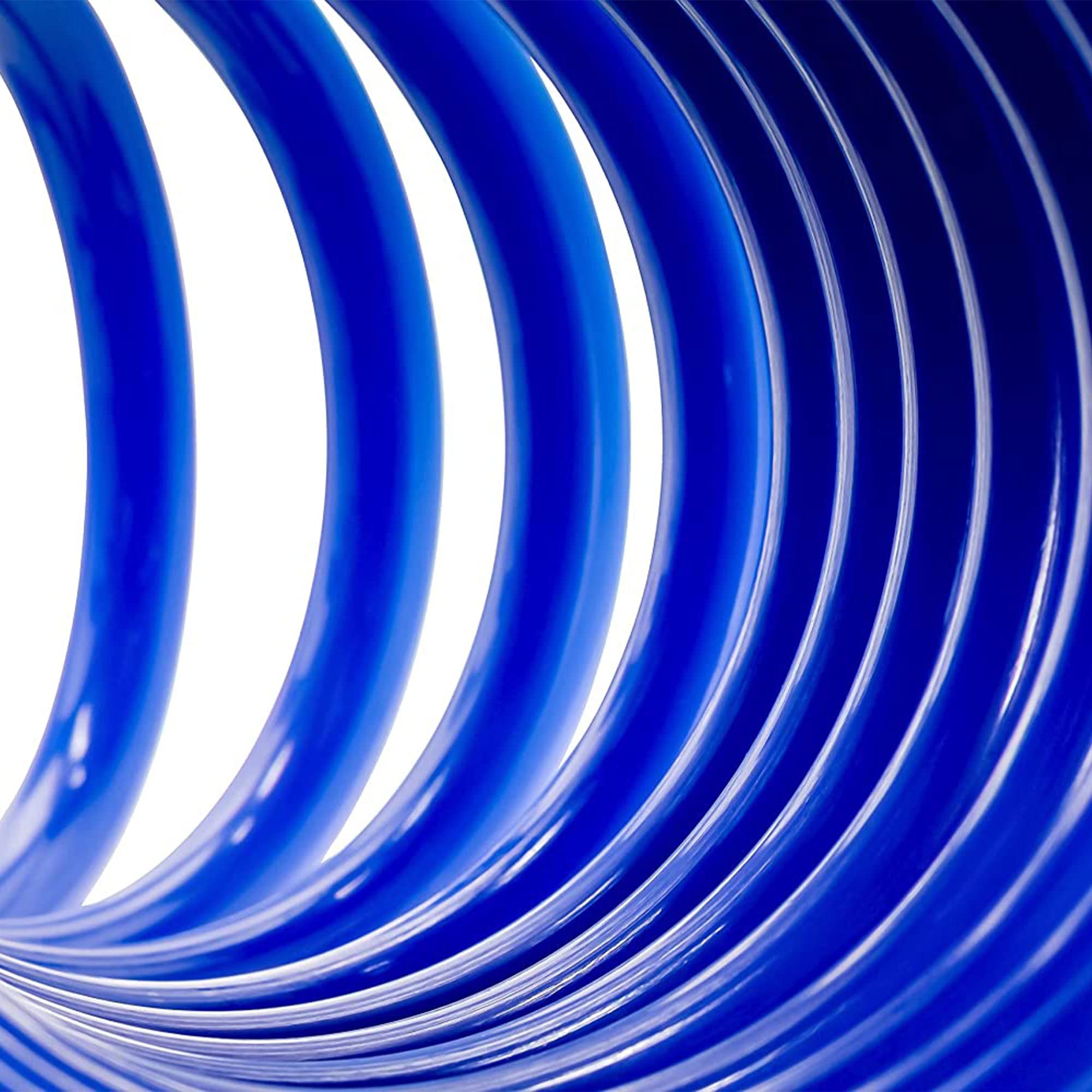 Camco 20 Coiled Water Hose | Rust Resistant With Brass Fittings | Features A 1/2-Inch Id (41983), Blue