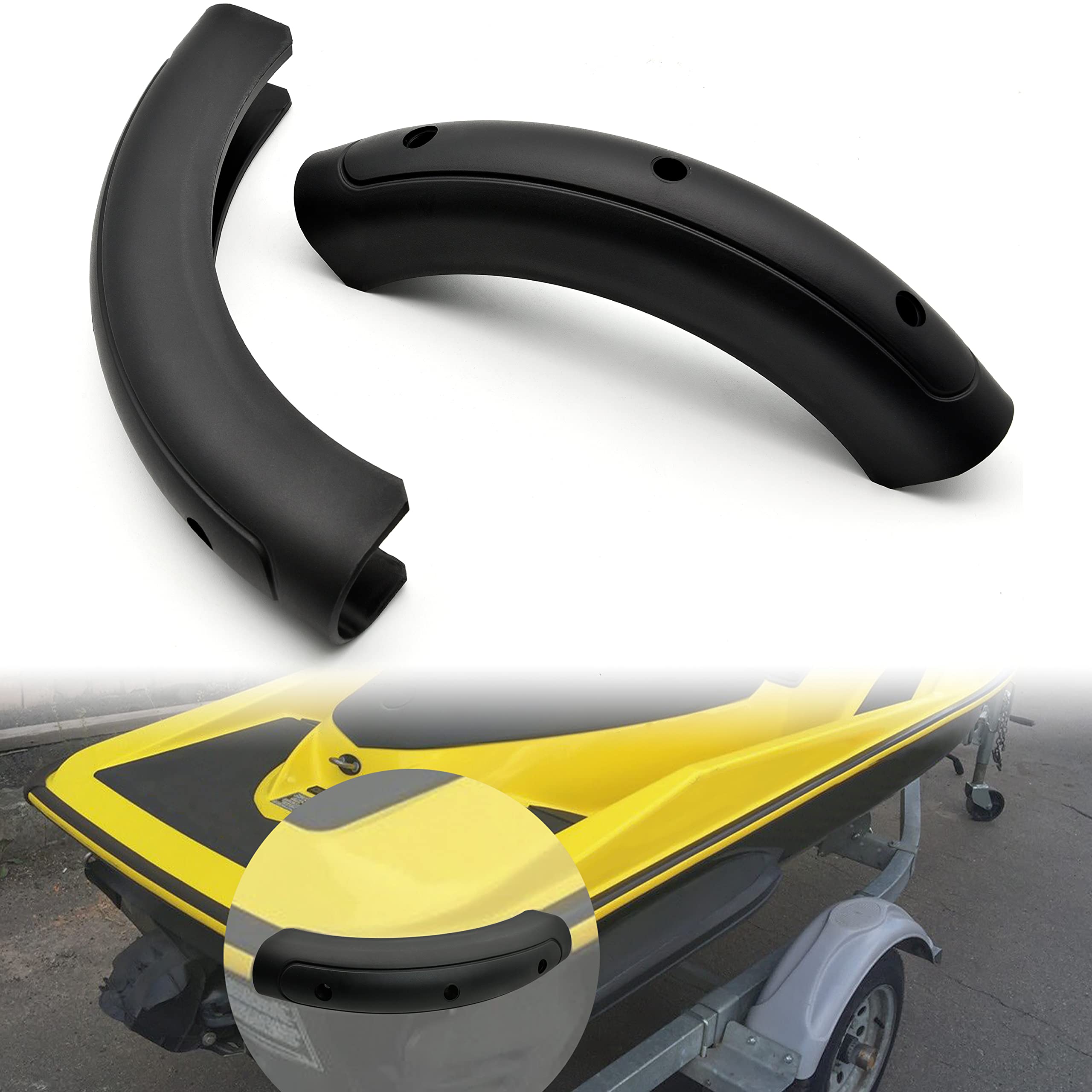 Sautvs Rear Bumper Corner Cap Kit For Sea-Doo Gti Gtx Rxp X Rxt Wake Pro Se Accessories (2Pcs, Replace Oem #291002244)