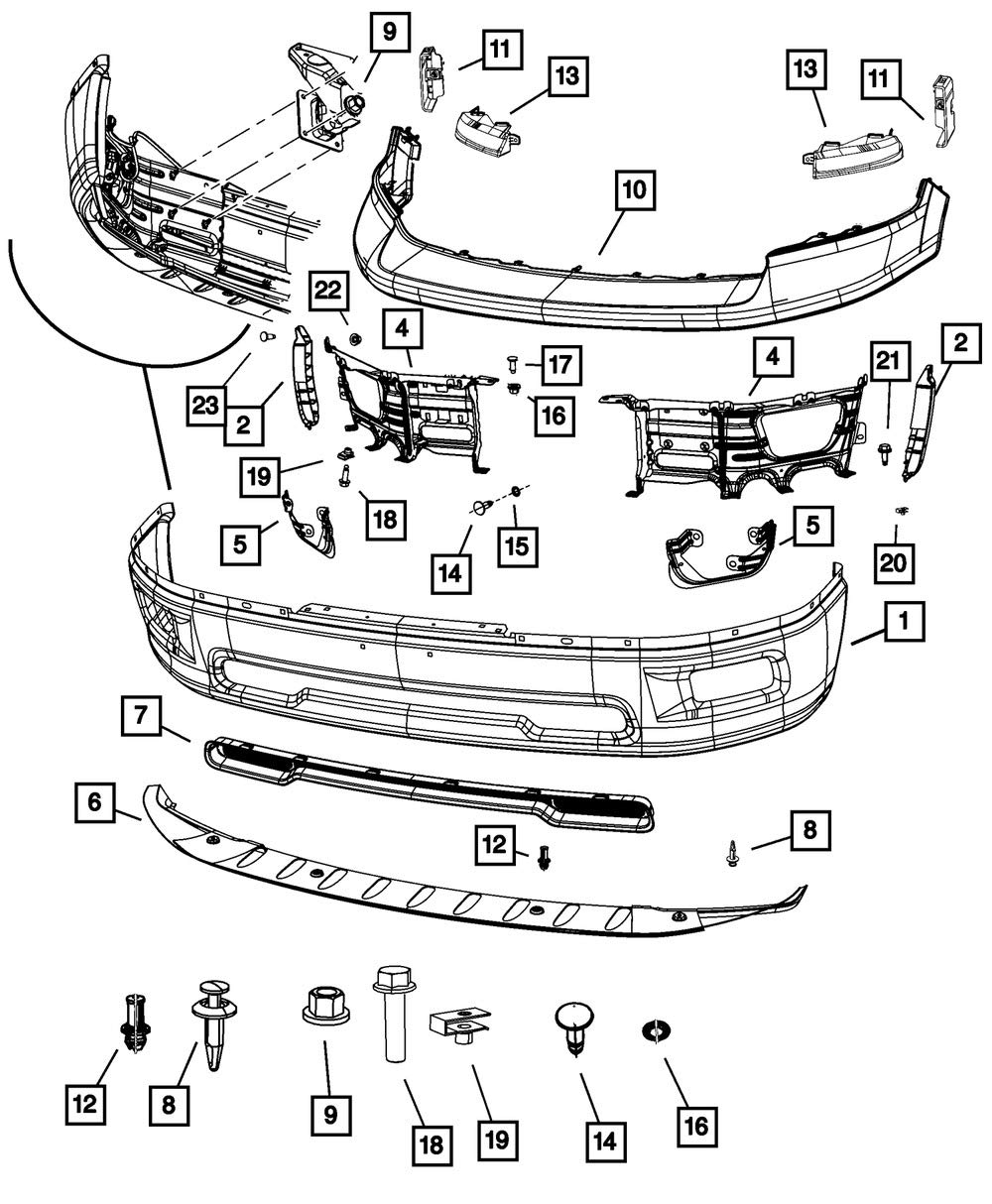 Mopar 68088194Aa Panel Front Bumper