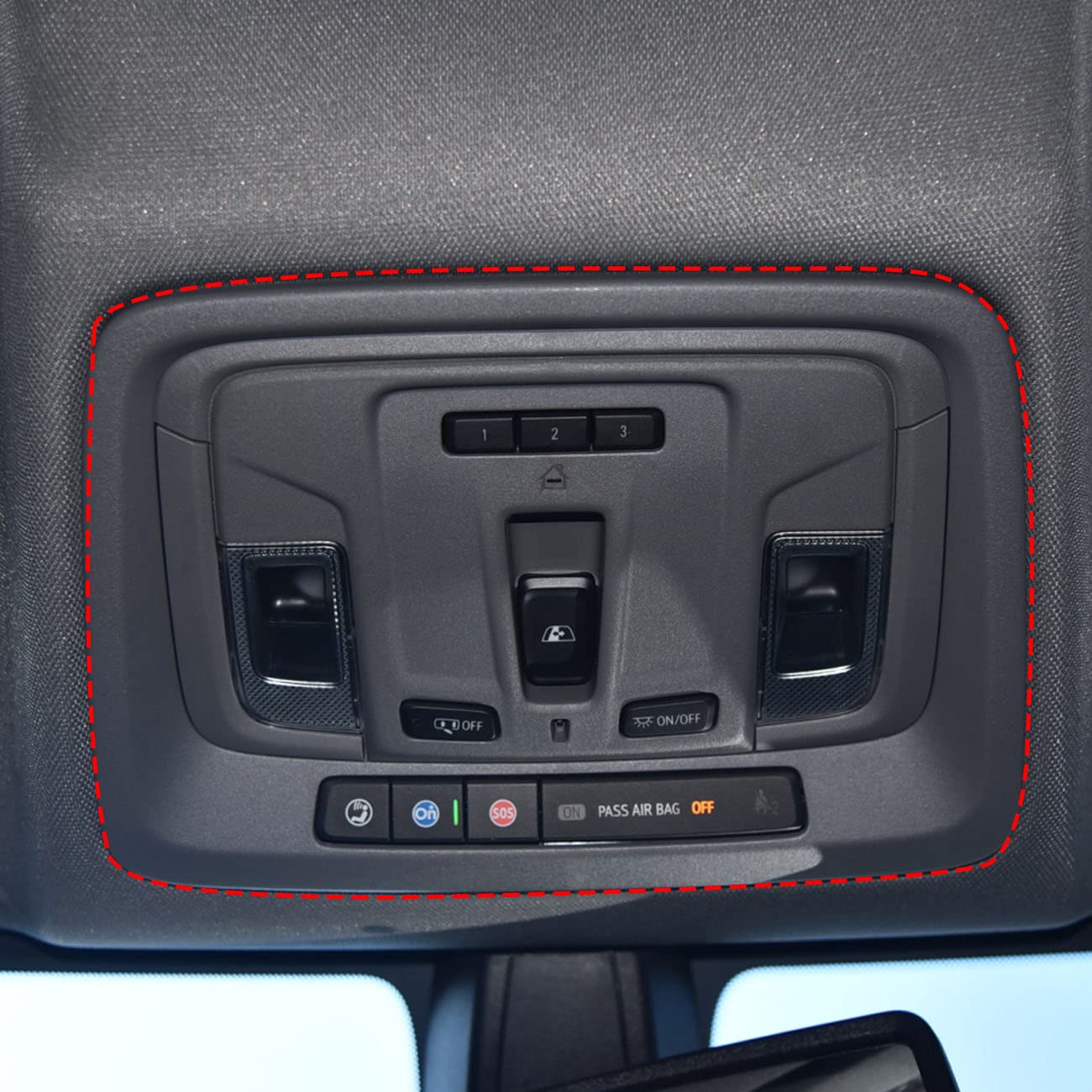 Fewshaw Carbon Fiber Dashboard Trim Kit for 2019-2023 Chevy Silverado/GMC Sierra, 8-Piece Set, Carbon Fiber Pattern