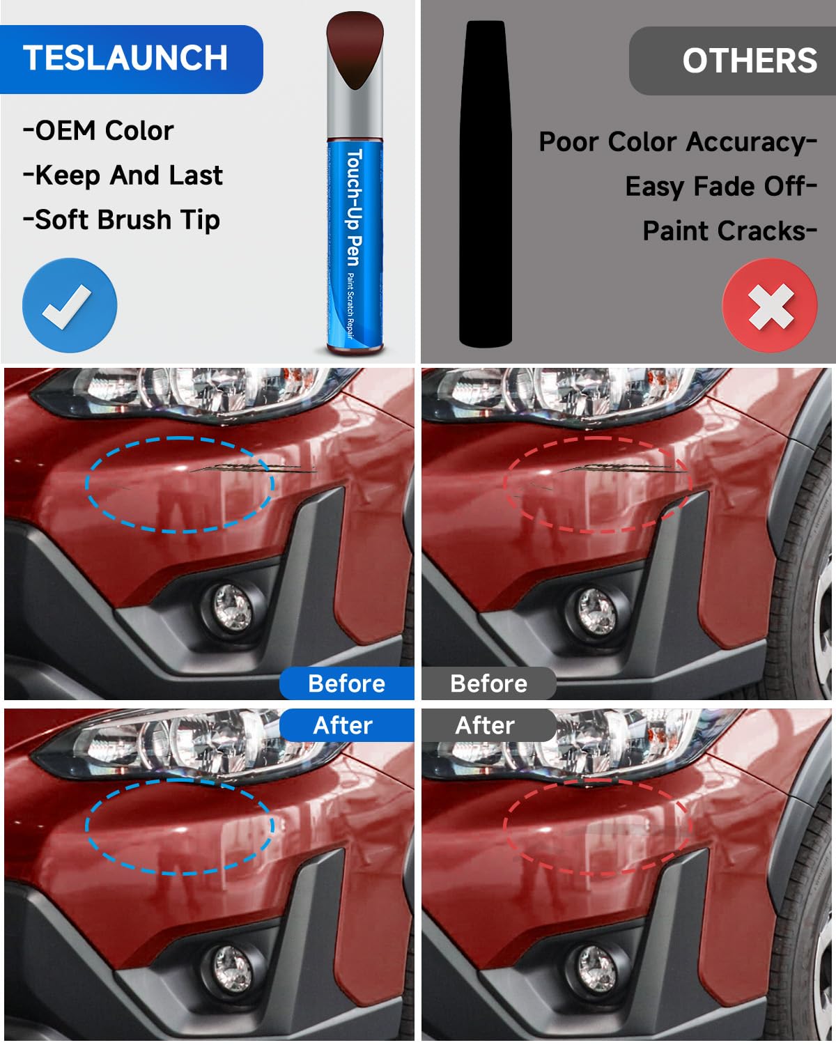 M1Y Crimson Red Pearl Compatible with Subaru Exact Match Touch Up Paint Car Scratch Repair