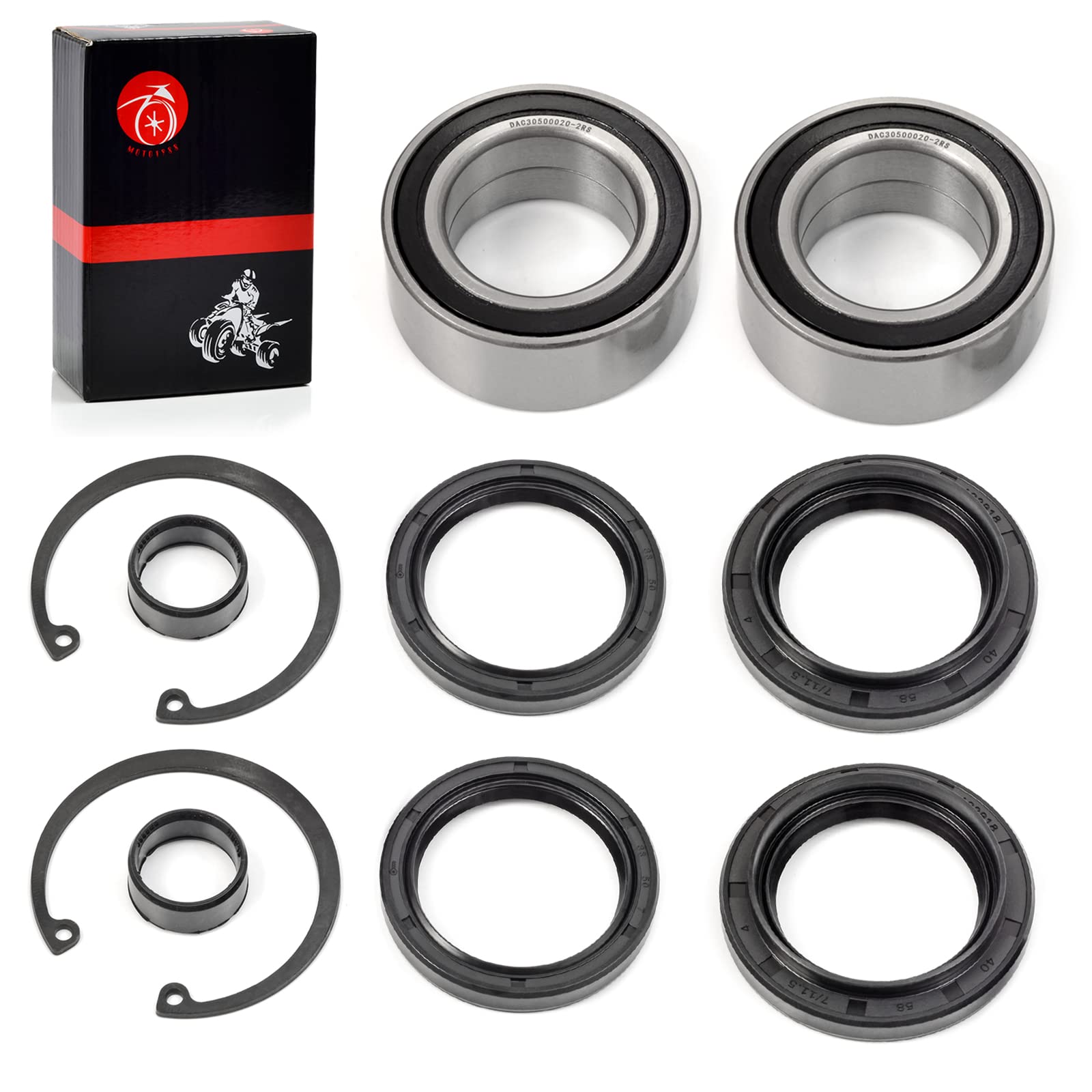 Front Wheel Bearings & Seals Circlip Dust Seal Compatible With Honda Fourtrax 300 Trx300Fw 4X4 1988 1990-2000
