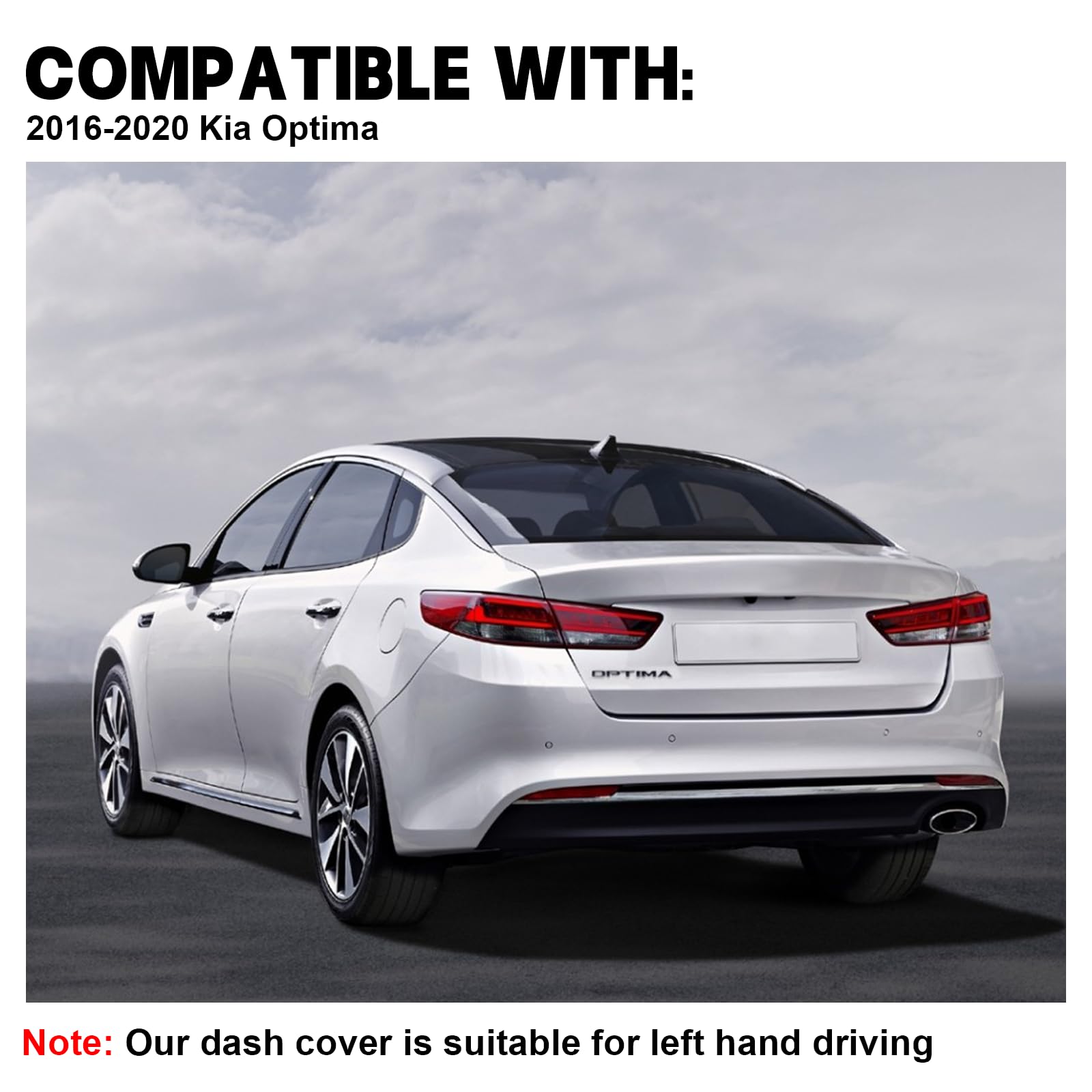 Speedwow Dashboard Dash Boa Rd Cover Mat Carpet Compatible For 2016-2020 Kia Optima Dashboard Mat Covers Internal Accessories Bl