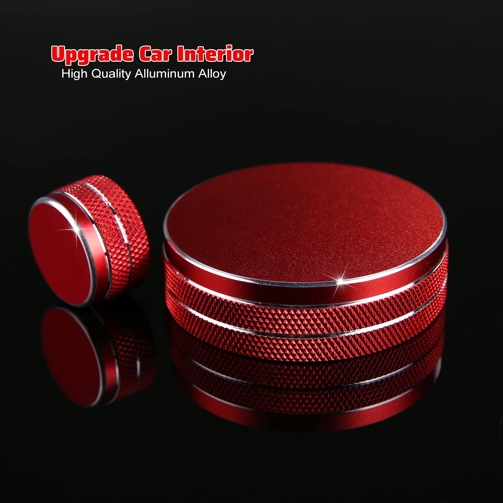 Anfokas Compatible With Mazda 3 Cx-30 Cx-50 Accessories Sporty Car Interior Gear Panel Gears Shift Knob Multimedia & Volume Button Knob Cover Trims Caps -Red