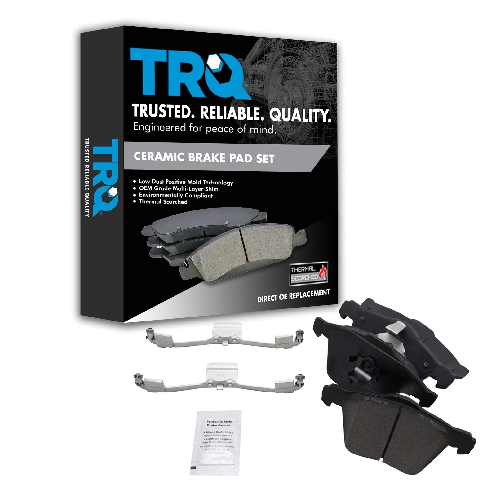 TRQ Front Brake Pads Ceramic Compatible with 2003-2009 Volvo XC90