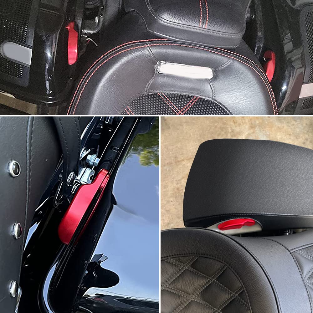 Mdpromcp Saddle Bag Latch Lever - Saddle Bag Lid Lifters Aluminum Compatible With Harley Davidson 2014-2024 Street Glide Road King Special Road Glide Special Ultra Limited With Hard Bags (Red)