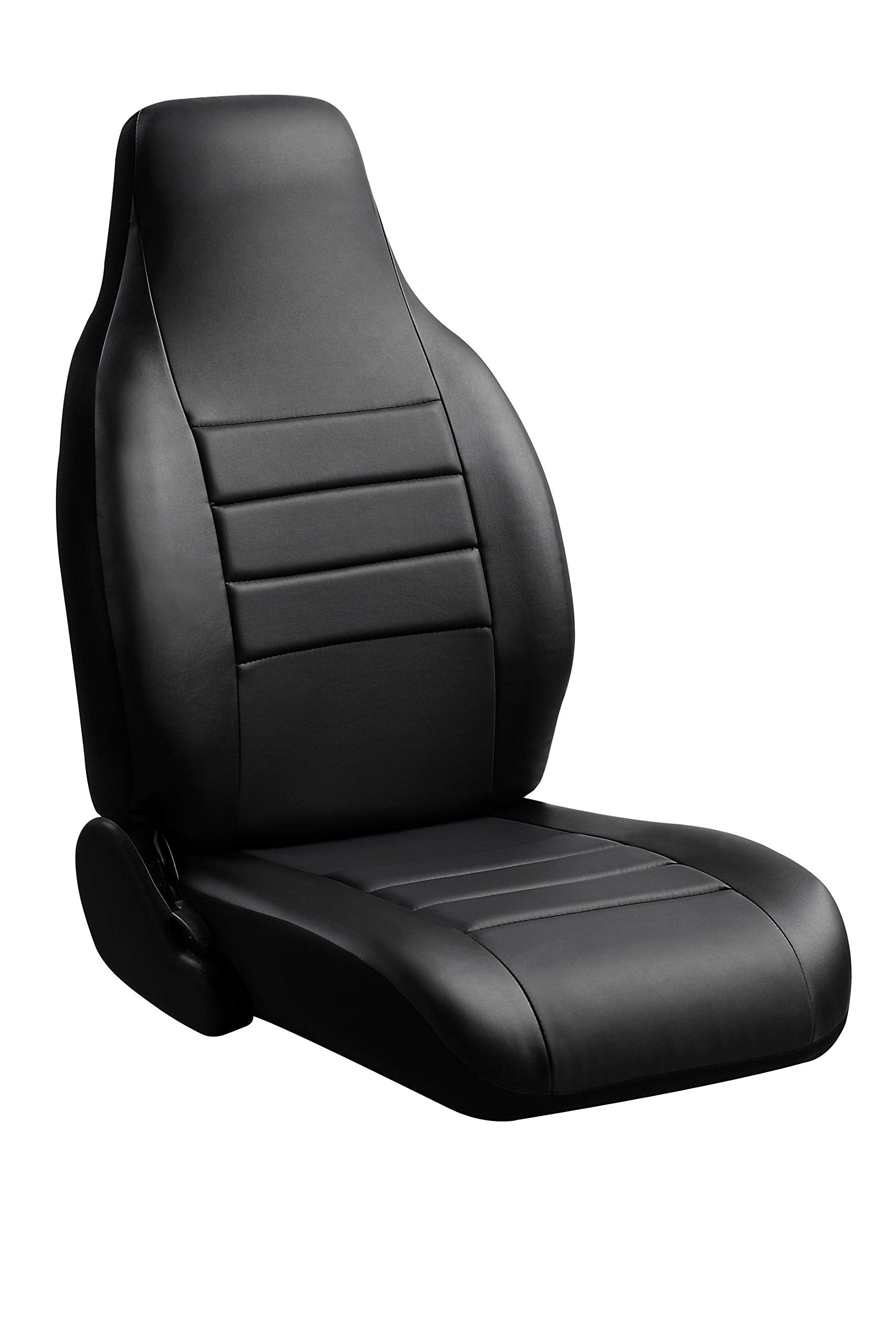 Fia SL68-35 BLK/BLK Custom Fit Front Seat Cover Bucket Seats - Leatherette (Solid Black)