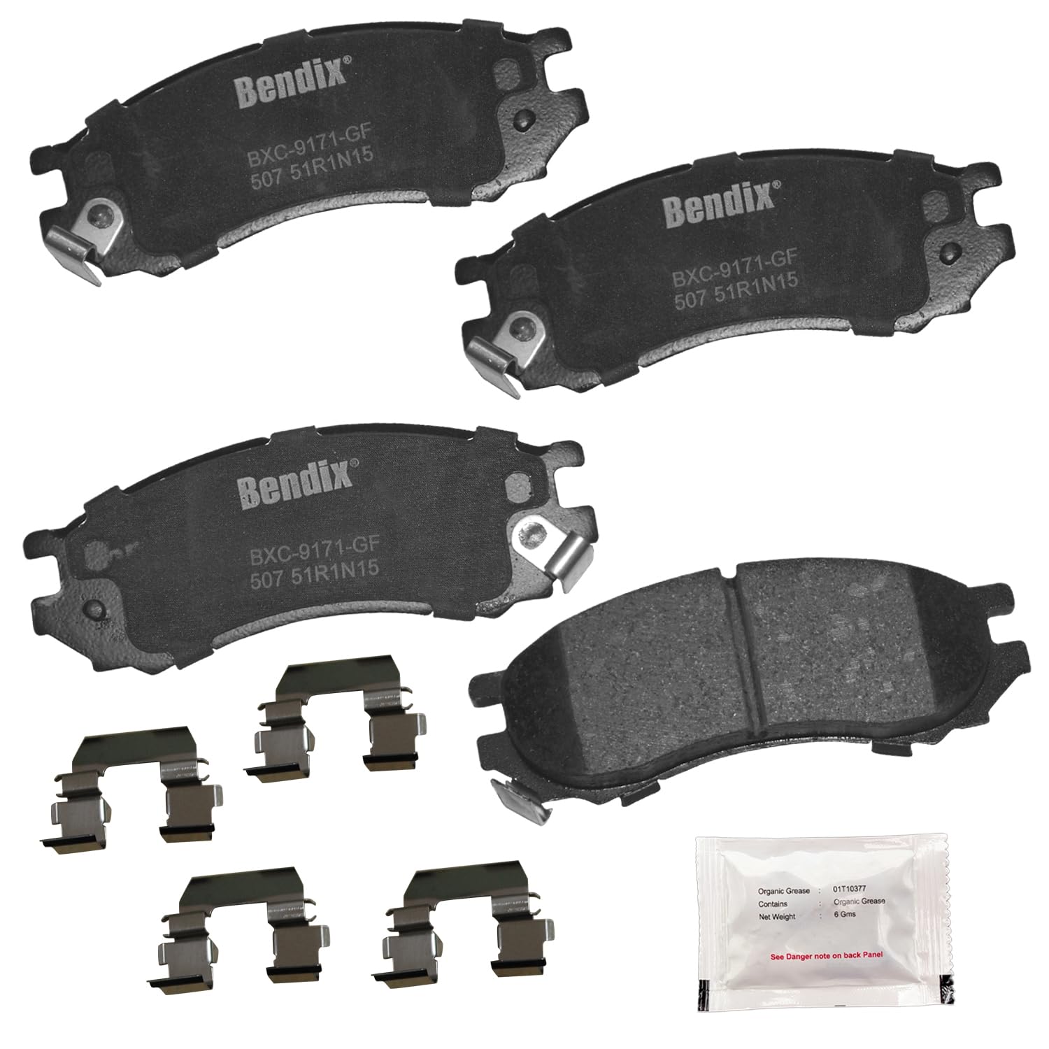 Bendix Priority1 Cfc507 Ceramic Front Brake Pads For Saturn Sc 1992-1991, Sc1 2002-1993, Sc2 2002-1993, Sl 2002-1991, Sl1 2002-1