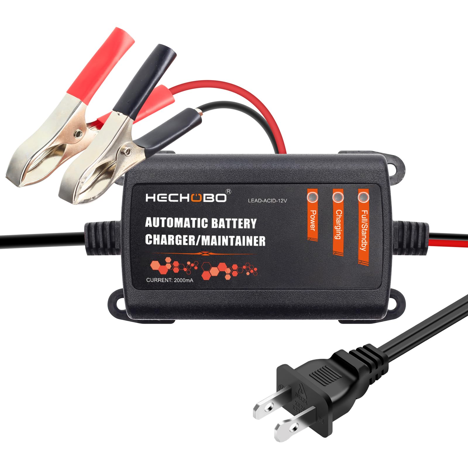 2Pcs 2A Smart Car Battery Chargerr, 6V And 12V Automotive Charger, Battery Maintainer, Trickle Charger, Float Charger And Desulf