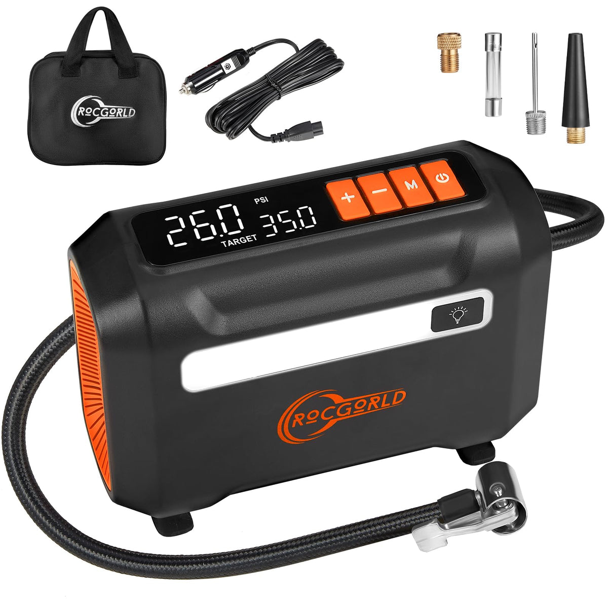 Rocgorld R8 Tire Inflator Portable Air Compressor, Dc 12V Air Compressor For Car WBCARB0C6GT85MV