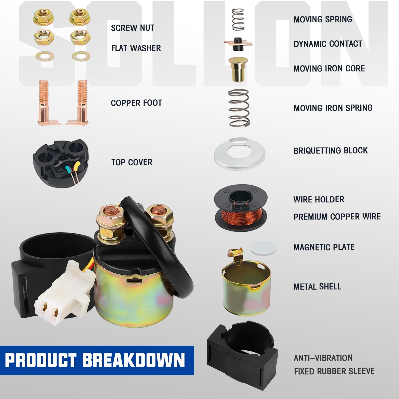Fourtrax 300 Starter Solenoid Relay For Honda Trx300 Fourtrax 300 1988-2000 Yamaha Warrior 350 Yfm350 1987-2004 Big Bear 350 Wolverine 350 Big Red 200 Atv Trx200