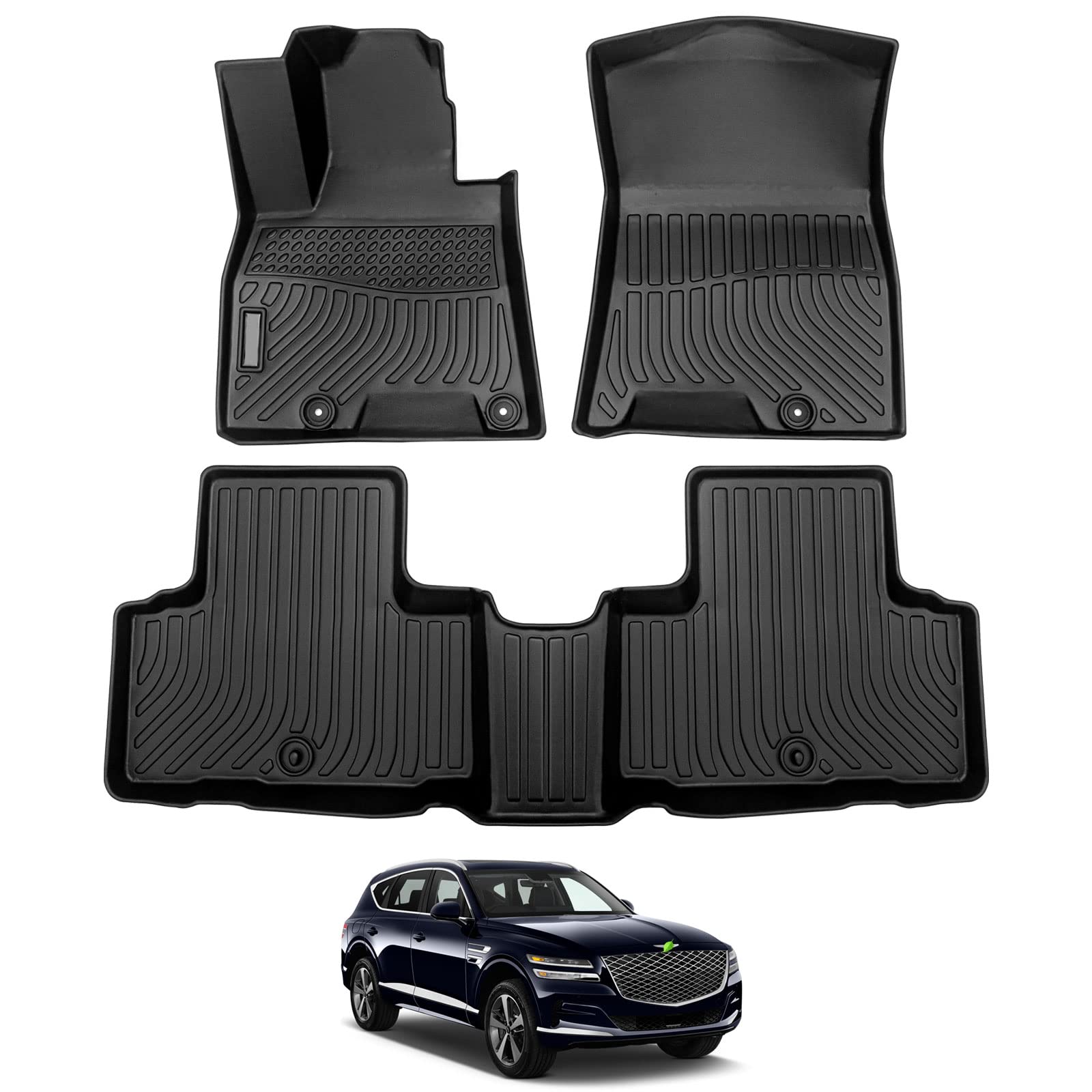 Cartist Floor Mats Compatible with 2023 GV80 Accessories All Weather Floor Liners for 2021-2025 Genesis GV80 Carpet Protection 3