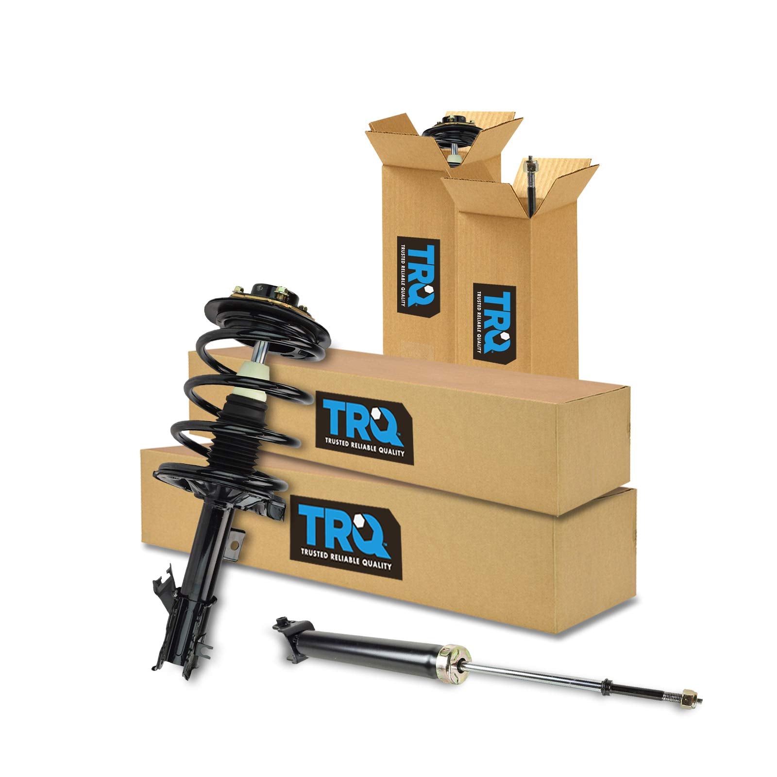 Trq Front And Rear Complete Strut Assembly & Shock Absorber Kit Complete Strut & Coil Spring Assembly Compatible With 2002-2006 