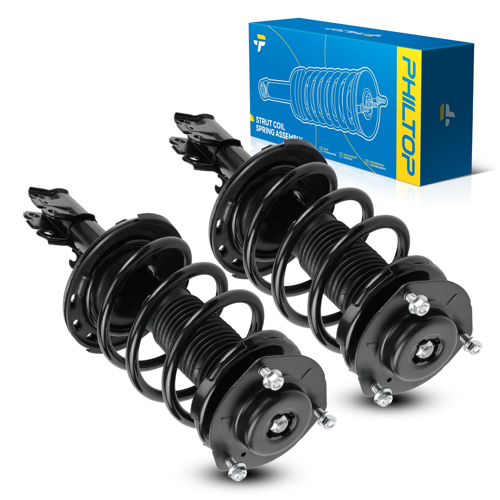 Philtop Front Struts For Camry 2007-2011 2.4L, 2.5L, Shock Absorber Complete Suspension 172307+172308, Struts With Coil Spring A