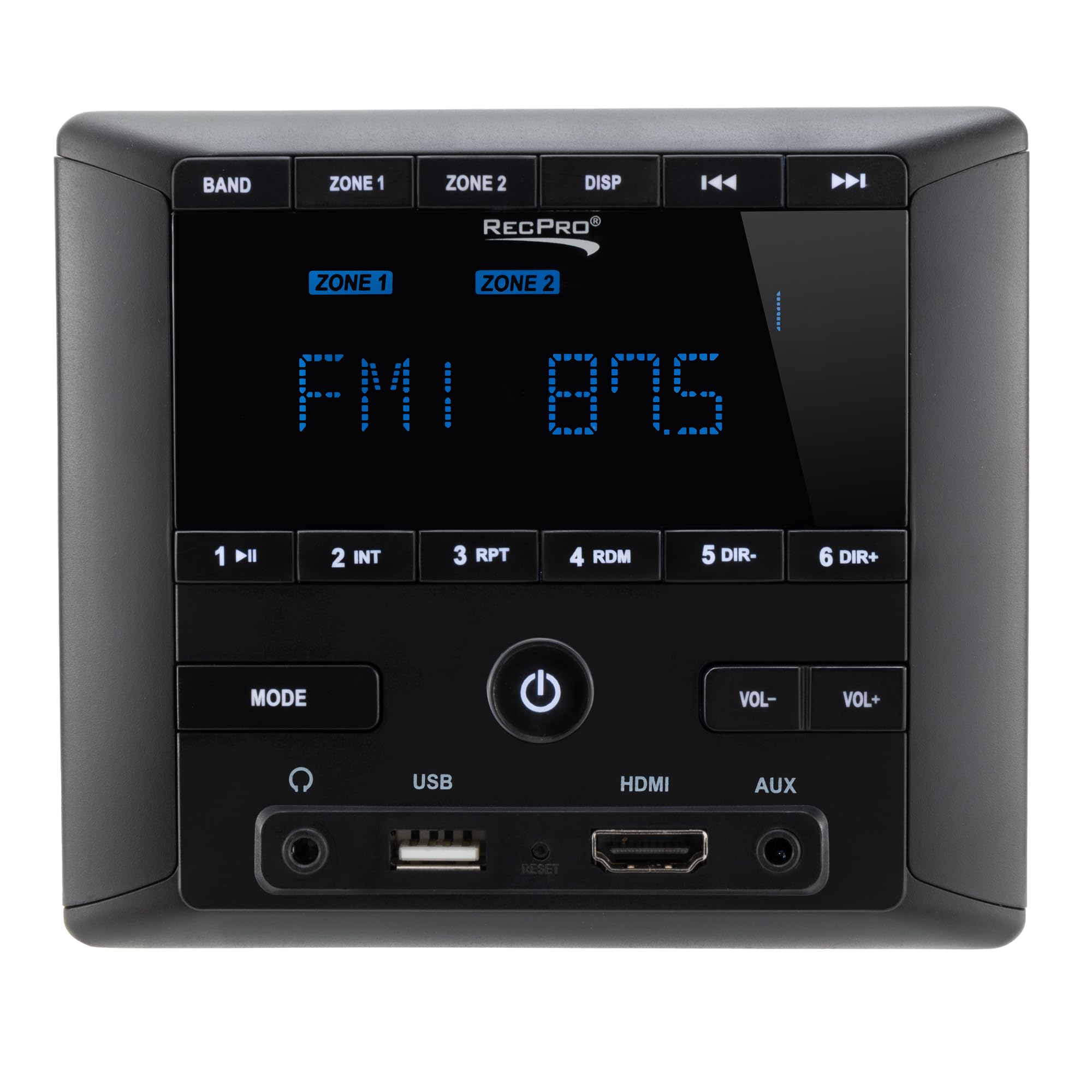 RecPro RV Stereo AM/FM Radio with Bluetooth | Aux-in | HDMI | 4-Channel Audio | 2 Zones | RV Sound System