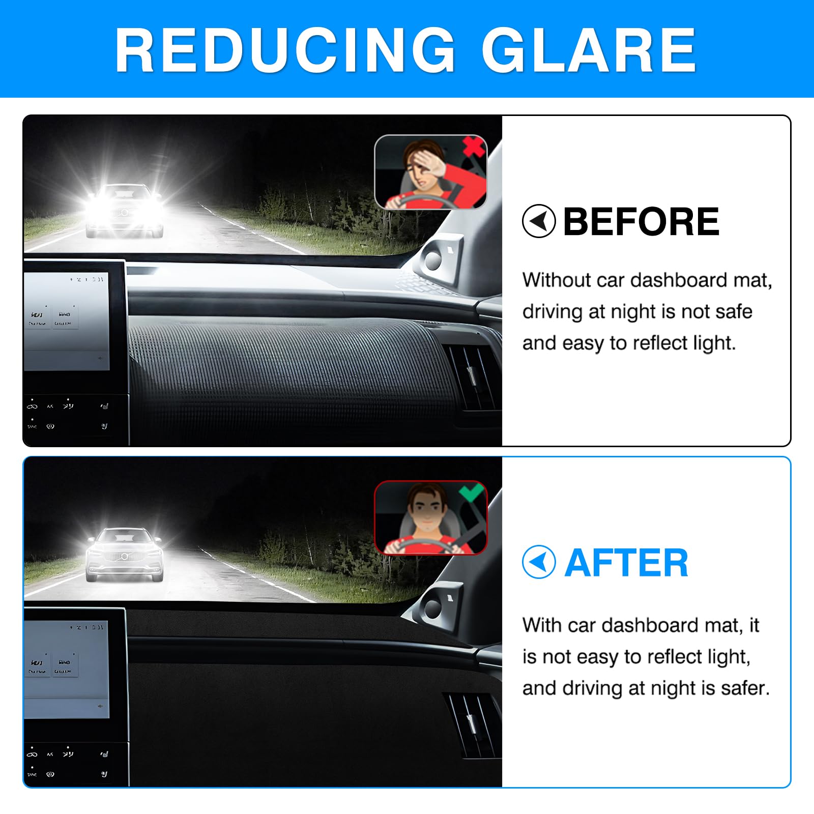 Autorder Dashboard Cover Mat For Toyota Bz4X /Subaru Solterra 2023 2024 2025 Accessories Dash Cover Upgrade Velvet Dash Mat Suns